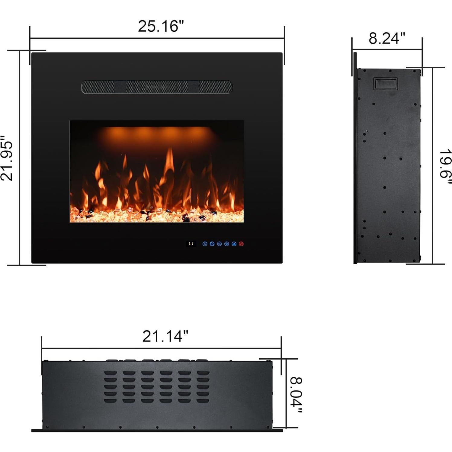 Chimenea Eléctrica Empotrada RODALFLAME EF23G 750/1500W
