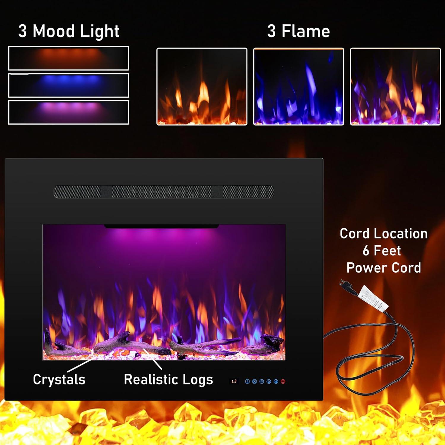 Chimenea Eléctrica Empotrada RODALFLAME EF23G 750/1500W