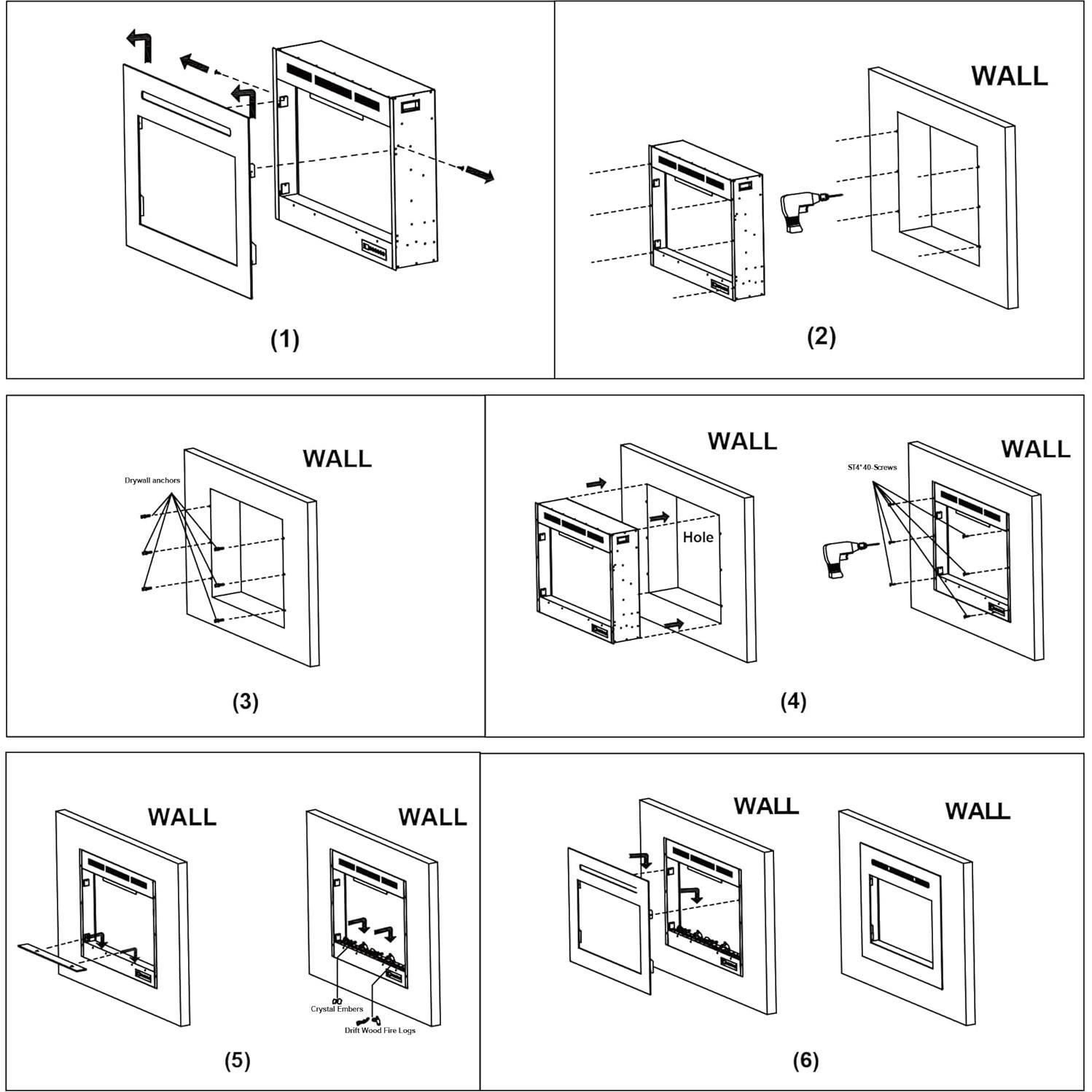 Chimenea Eléctrica Empotrada RODALFLAME EF23G 750/1500W