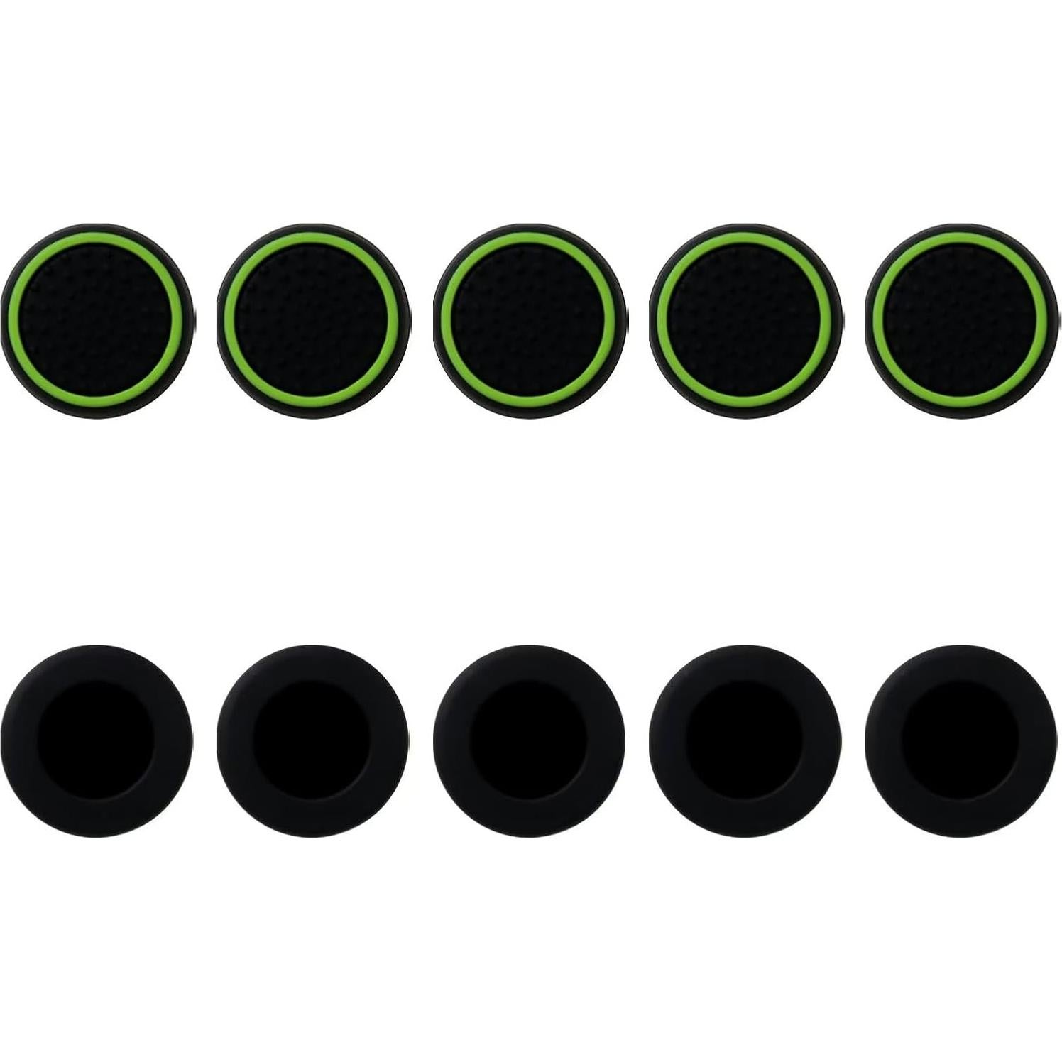 Cubiertas de Joystick INGQI 10 Piezas Negro y Verde PS3/PS4