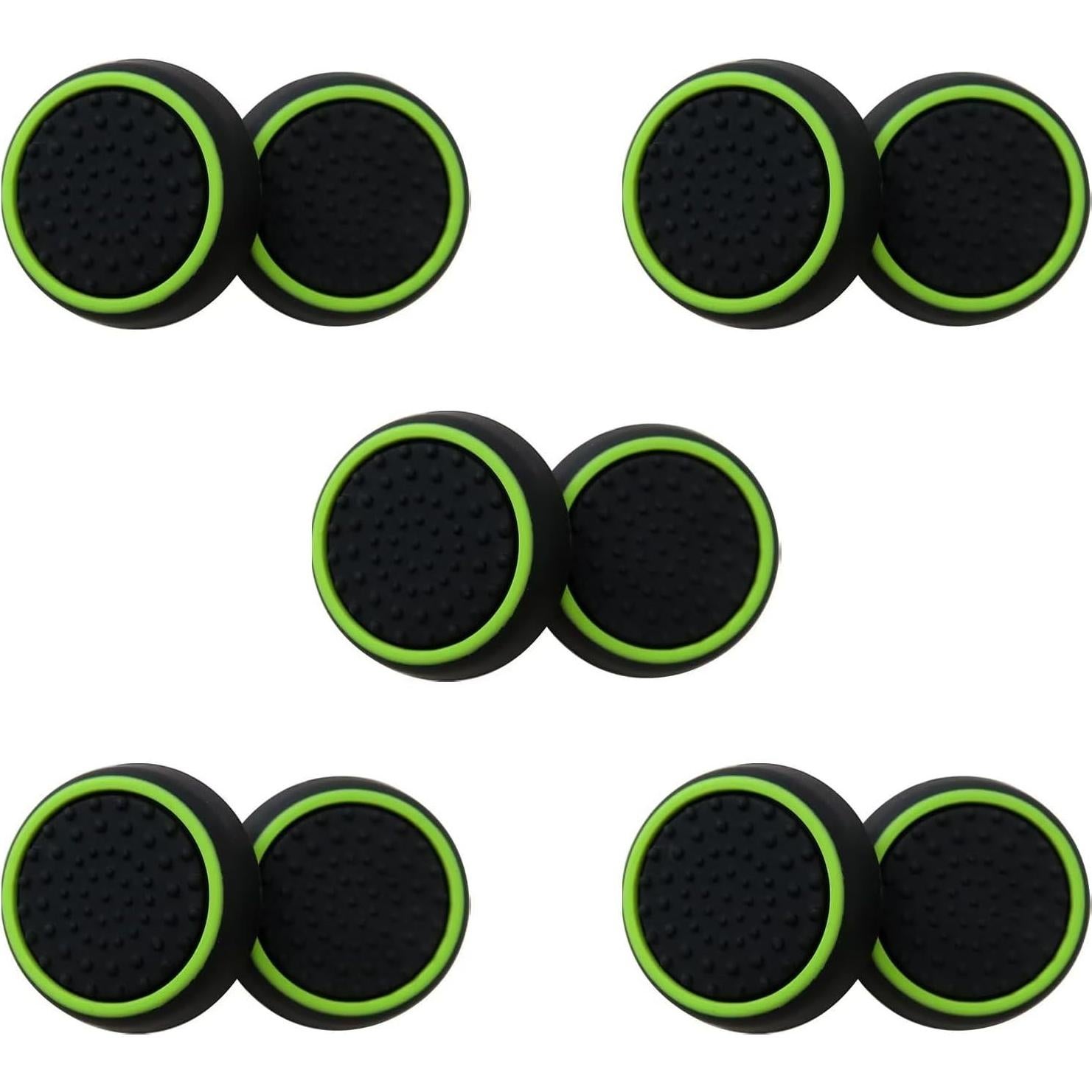 Cubiertas de Joystick INGQI 10 Piezas Negro y Verde PS3/PS4
