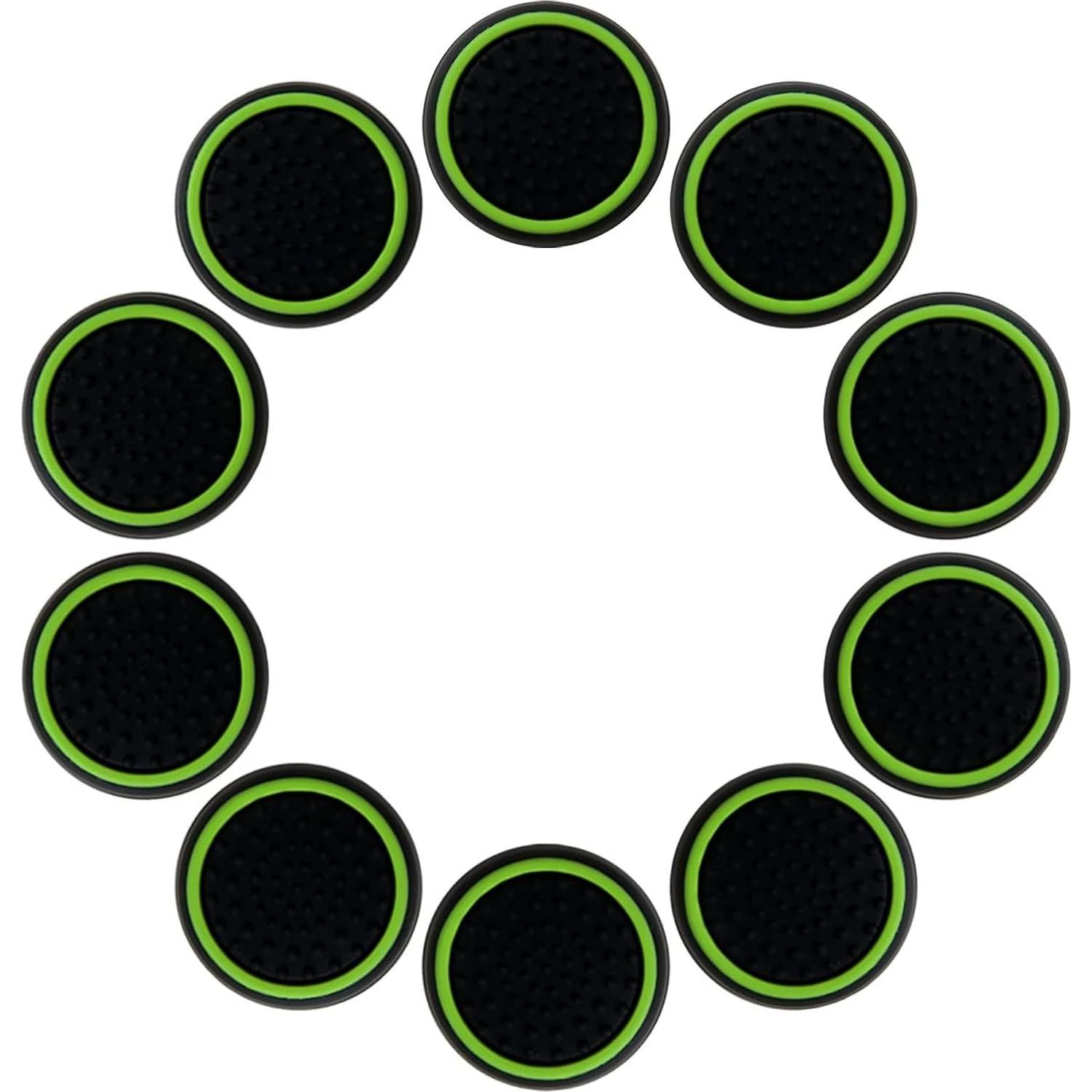 Cubiertas de Joystick INGQI 10 Piezas Negro y Verde PS3/PS4