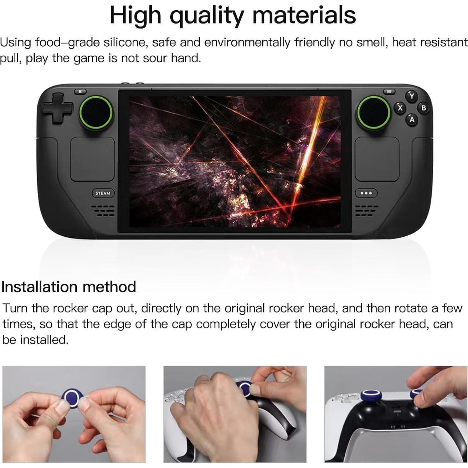 Cubiertas de Joystick INGQI 10 Piezas Negro y Verde PS3/PS4