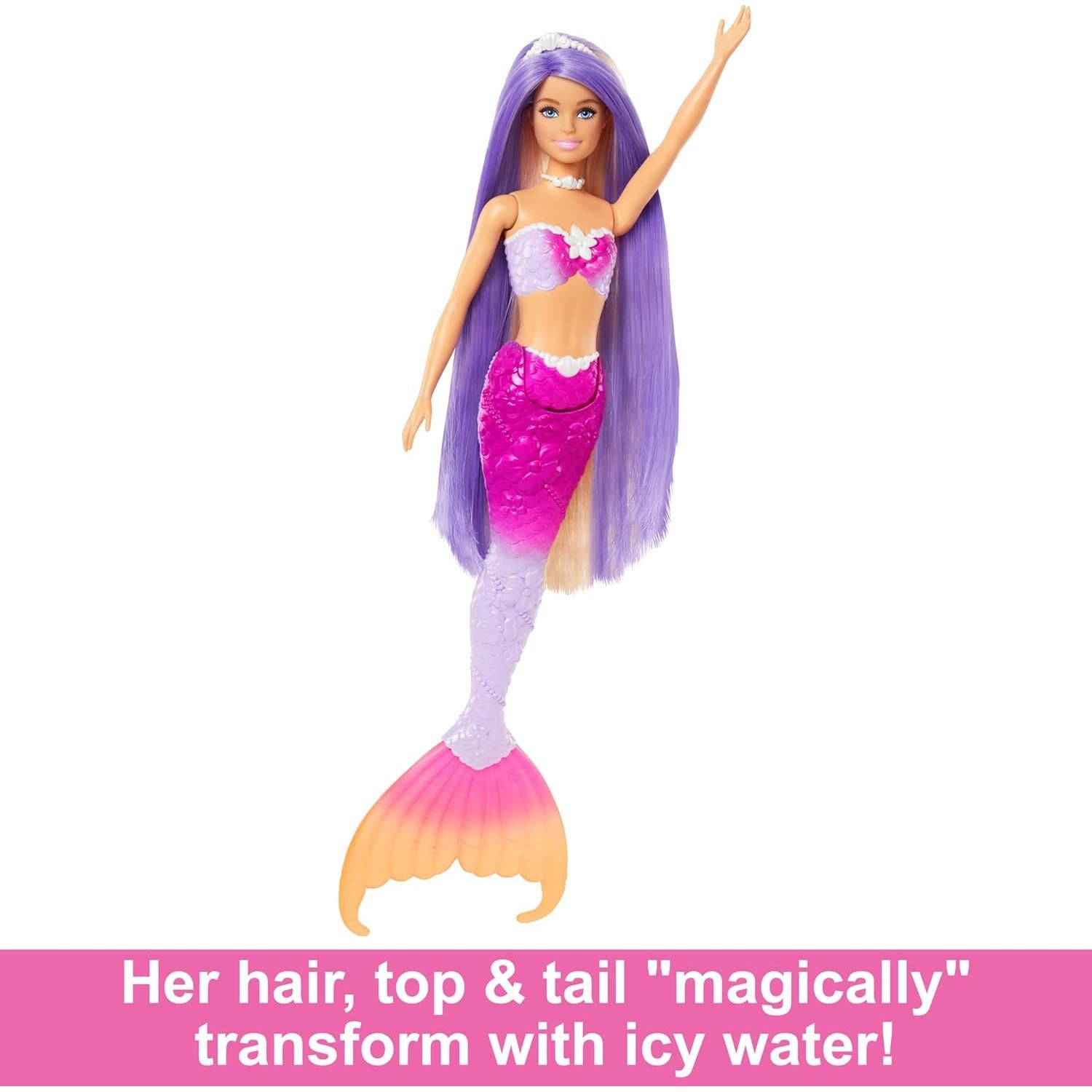 Muñeca Sirena Barbie Malibú con Cambio de Color y Accesorios