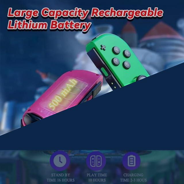 Controlador Inalámbrico 3-en-1 Play+ para N-Switch Rosa/Verde