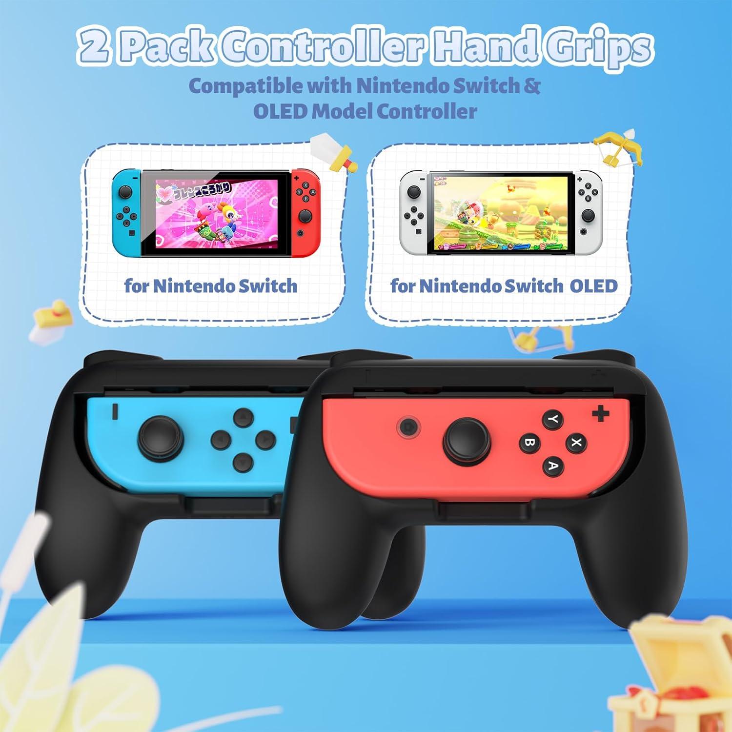 Agarre para Joy-Con Nintendo Switch FASTSNAIL - 2 Paquete Negro