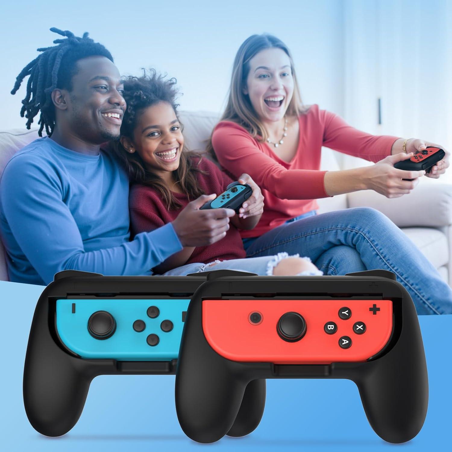 Agarre para Joy-Con Nintendo Switch FASTSNAIL - 2 Paquete Negro