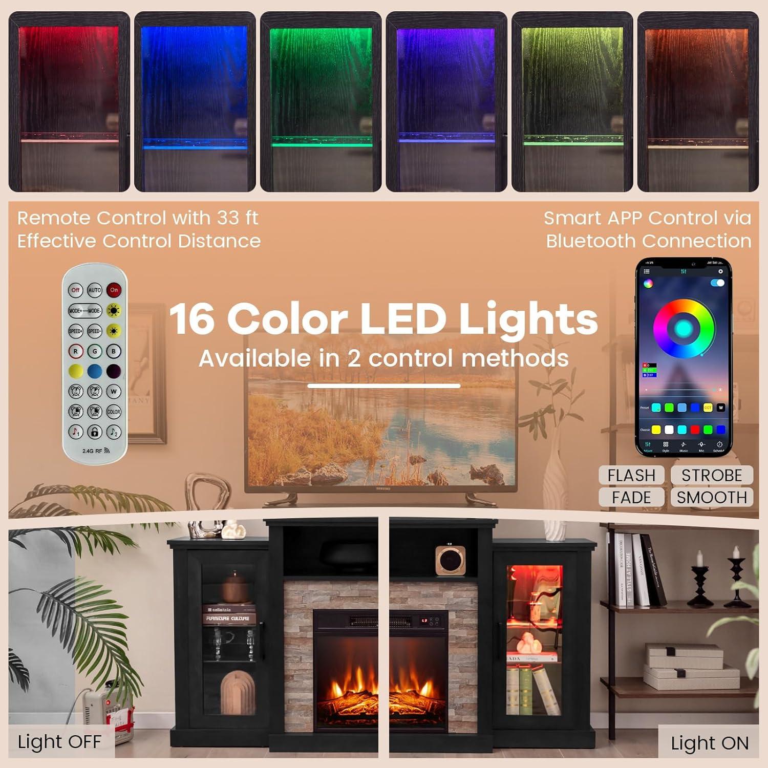 Soporte de TV con Chimenea Eléctrica Byroce 59x13x32.5cm