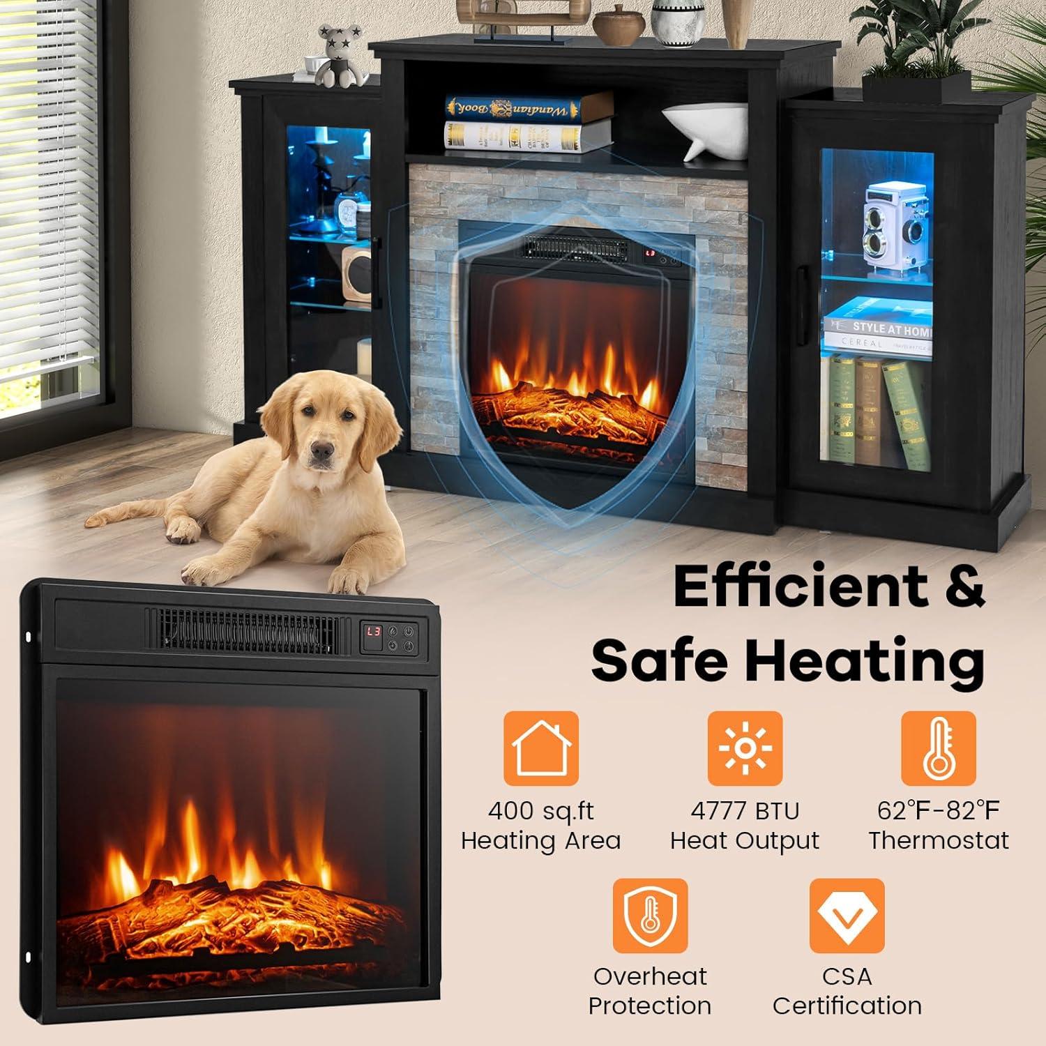 Soporte de TV con Chimenea Eléctrica Byroce 59x13x32.5cm