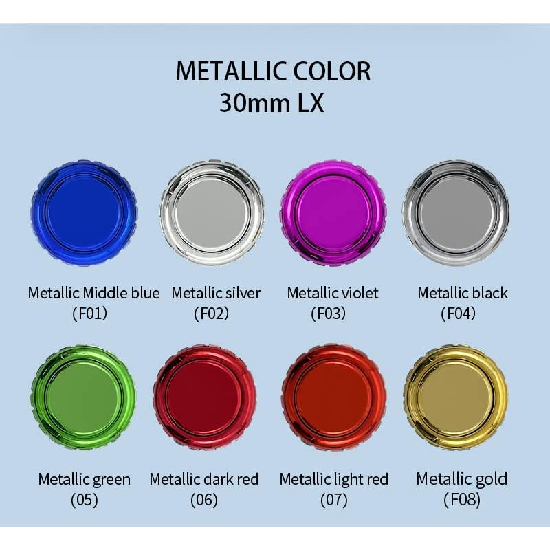 Botones mecánicos QANBA Gravity LX metálico 30mm F01 (8 pcs)