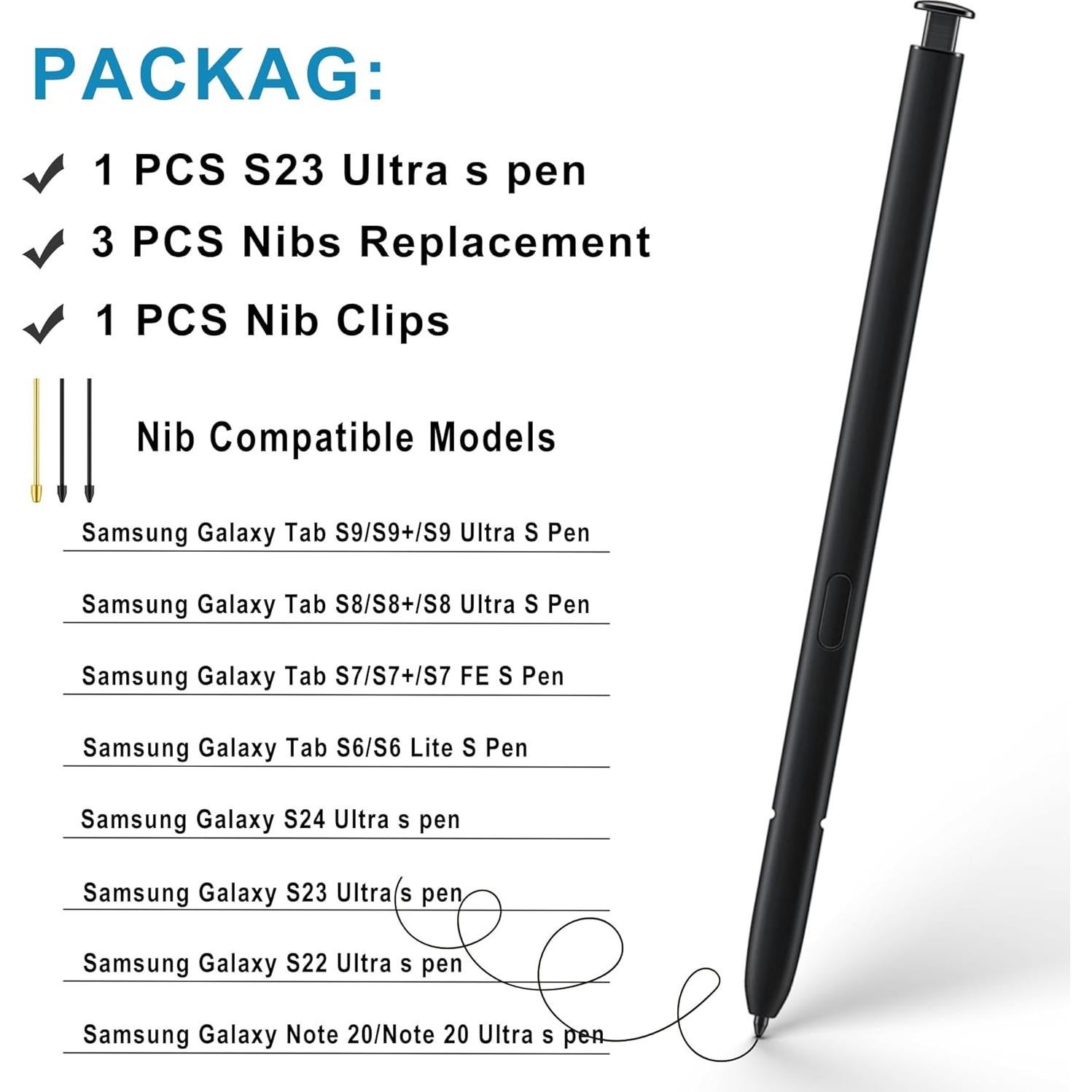 Lápiz Óptico Samsung Galaxy S23 Ultra S Pen Negro