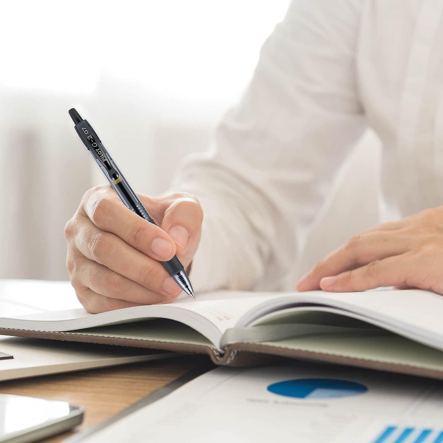 Bolígrafos de Gel Pilot G2 0.7 mm Negro - Pack 12 Unidades