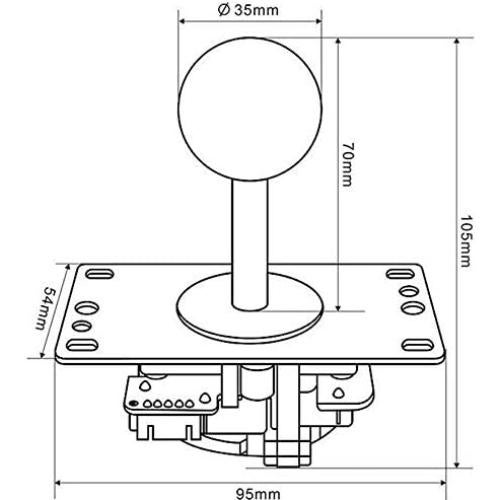 Joystick de Arcade SANWA JLF-TP-8YT Azul Oscuro, Alta Precisión