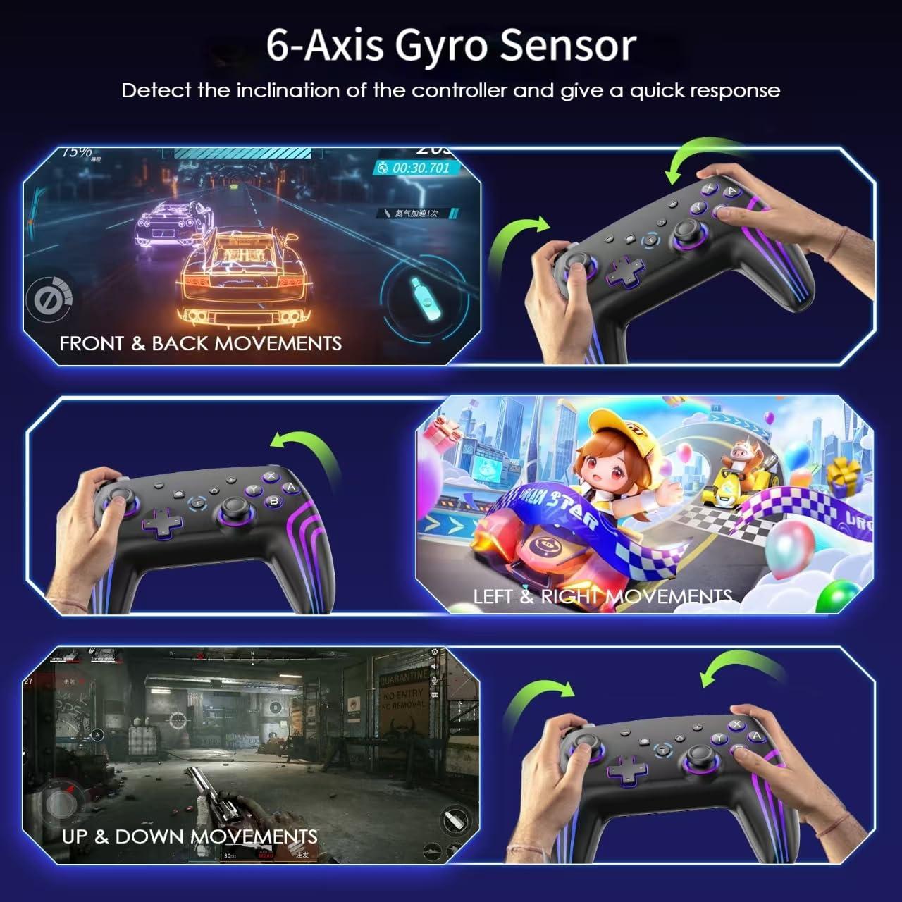 Controlador Inalámbrico JUNHUAN para Nintendo Switch OLED - Negro