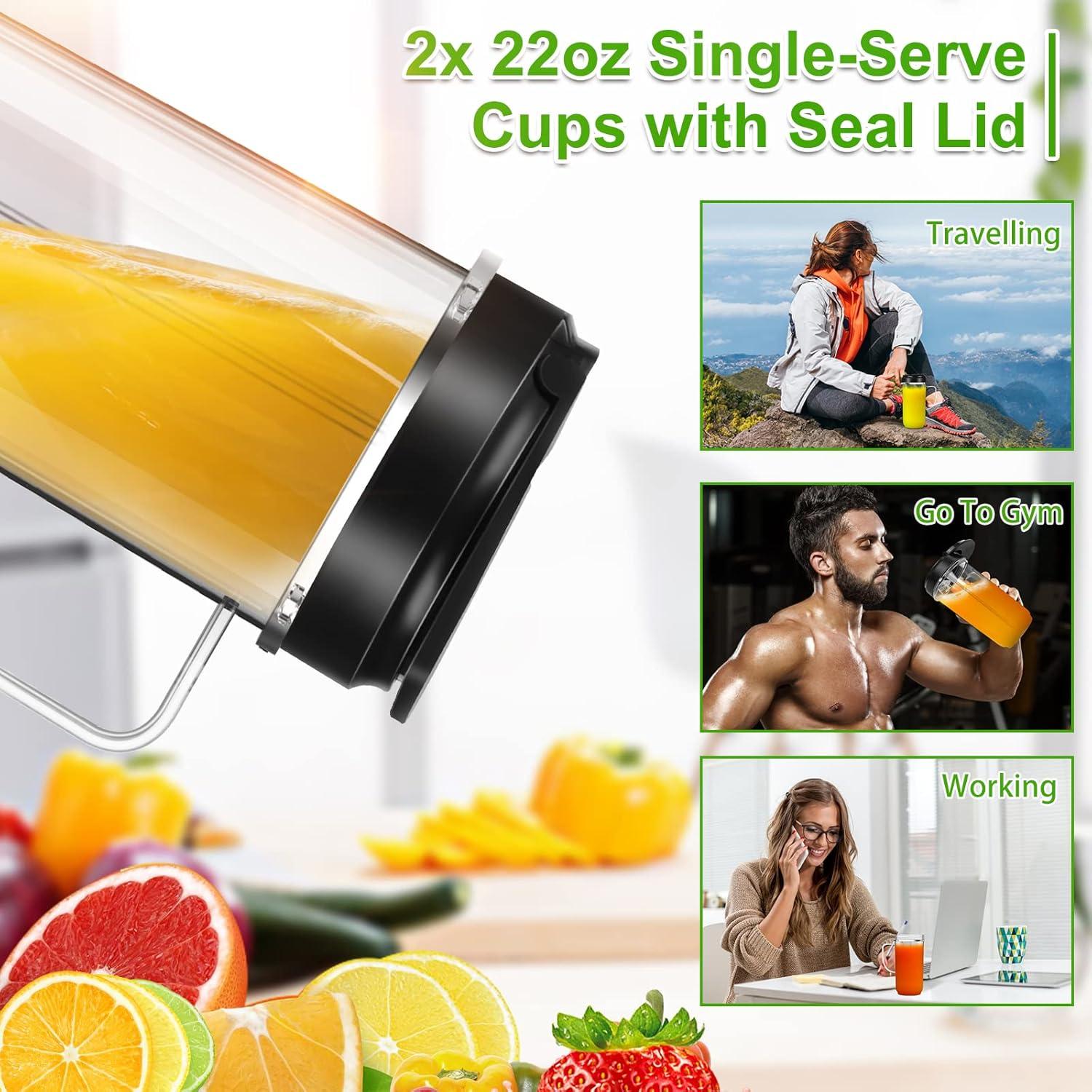 Paquete 2 Tazas 22oz Magic Bullet UBYNID con Cuchilla