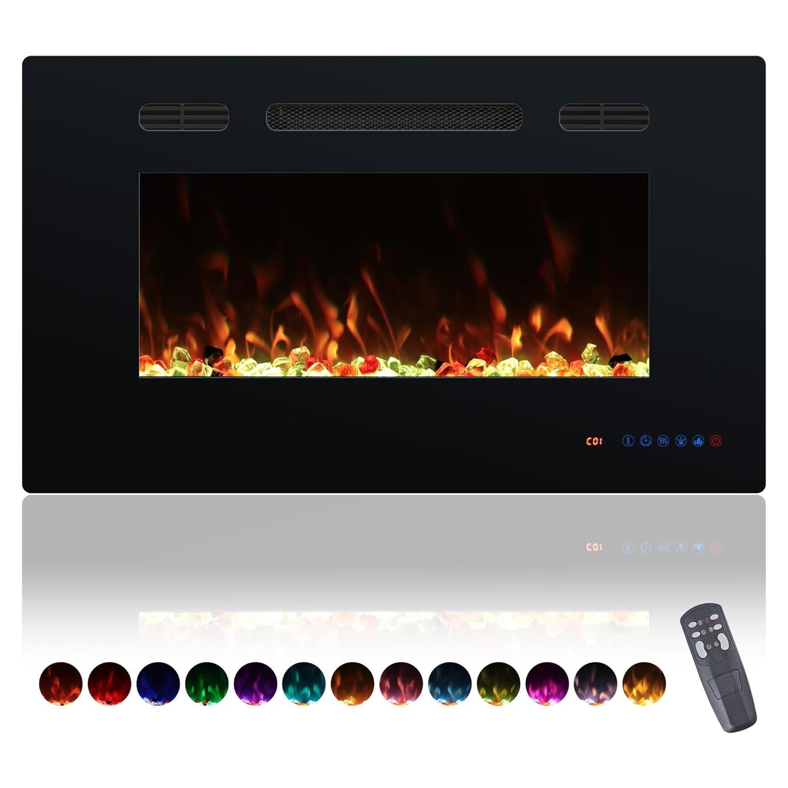 Chimenea Eléctrica Empotrada Valuxhome 76.2 cm Control Remoto
