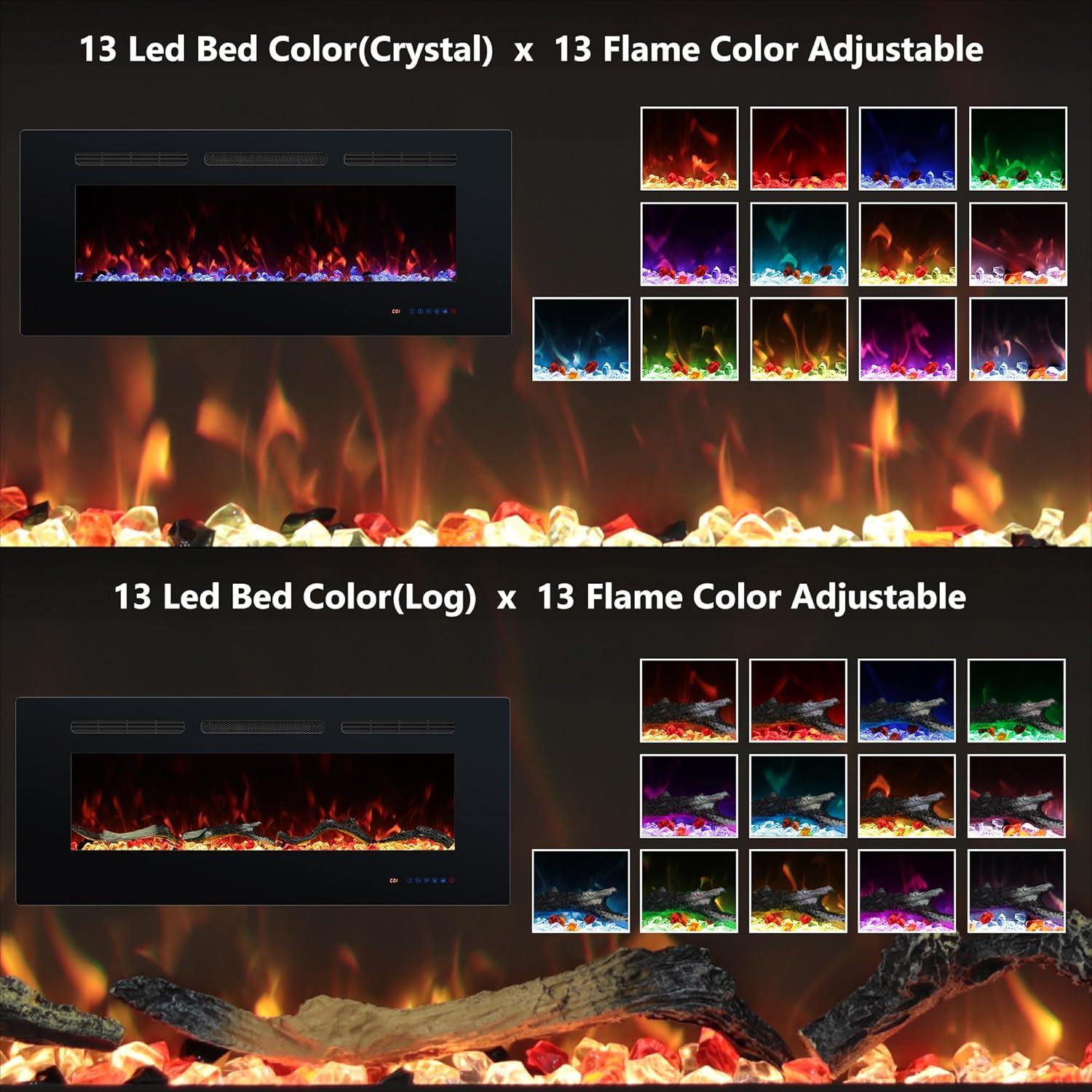 Chimenea Eléctrica Empotrada Valuxhome 76.2 cm Control Remoto