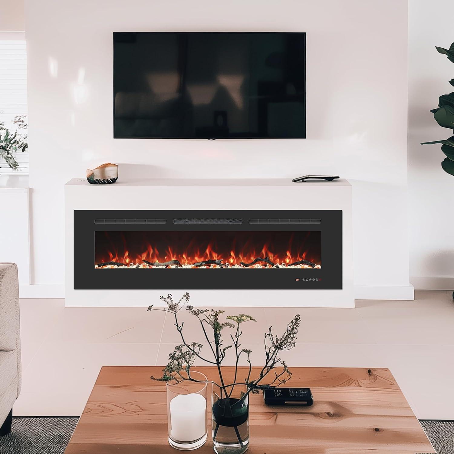 Chimenea Eléctrica Empotrada Valuxhome 76.2 cm Control Remoto