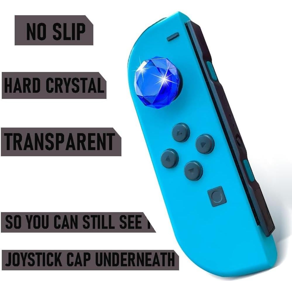 Cubiertas de Agarre de Pulgar Booge Cristal Azul para Nintendo Switch