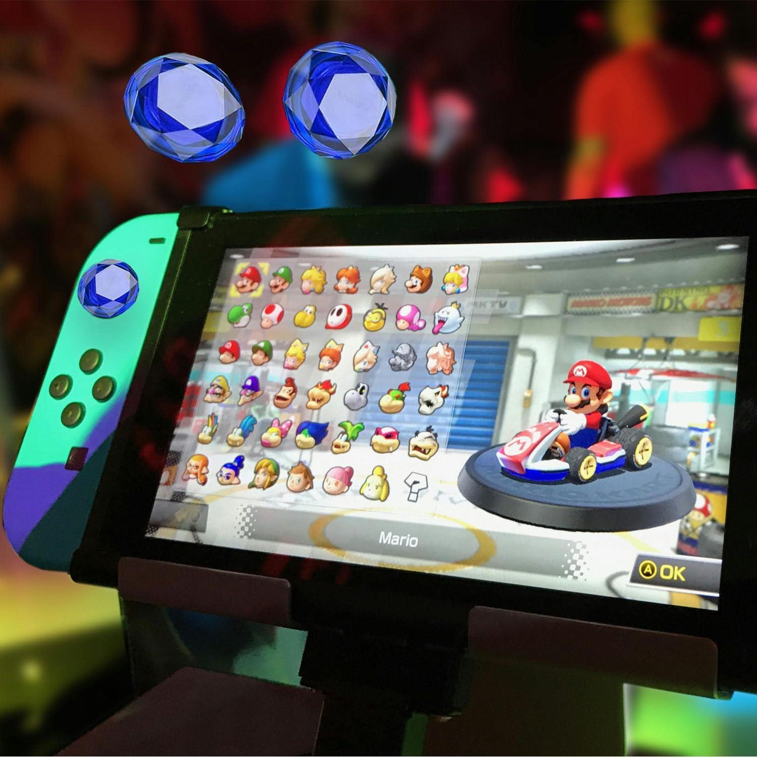 Cubiertas de Agarre de Pulgar Booge Cristal Azul para Nintendo Switch