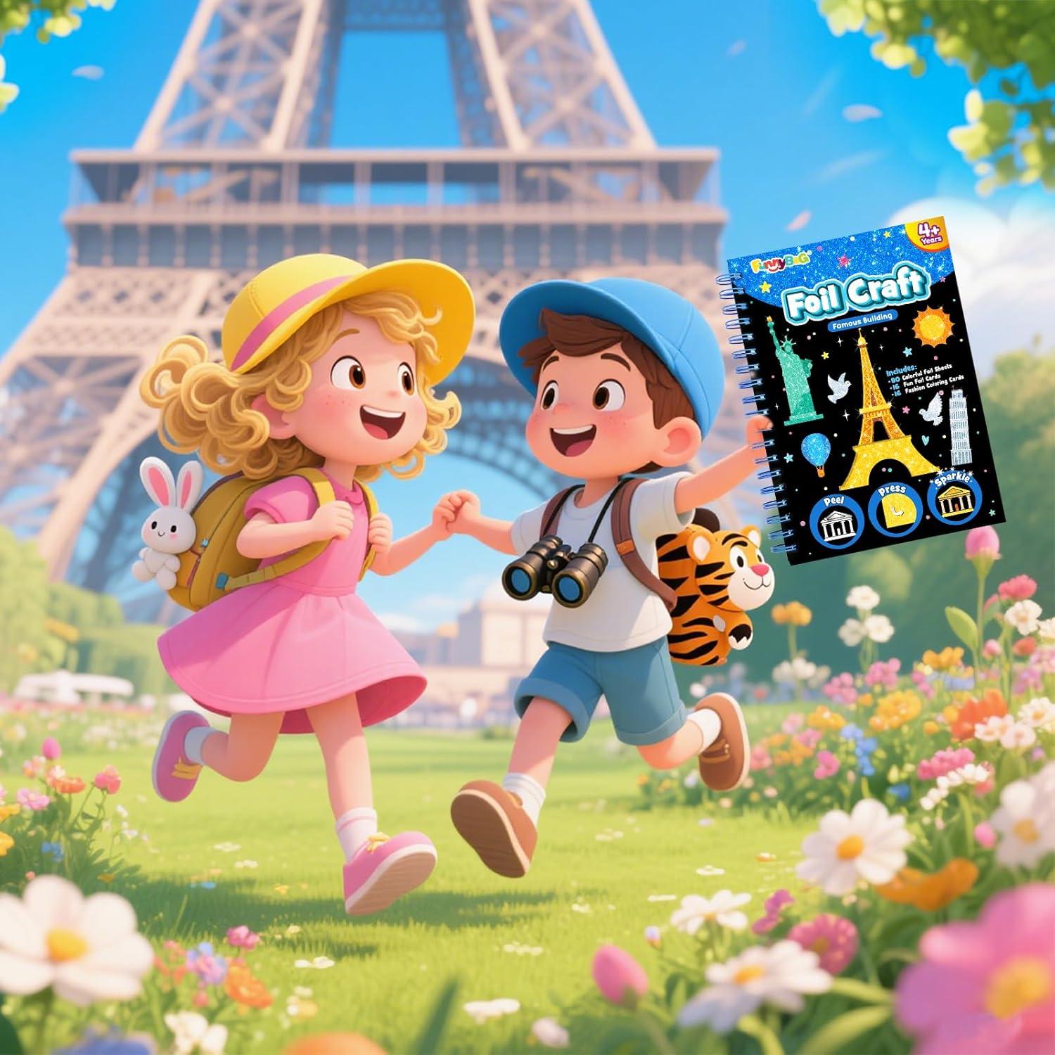 Kit de Manualidades con Papel de Aluminio FUNNYB&G - Edificios Famosos