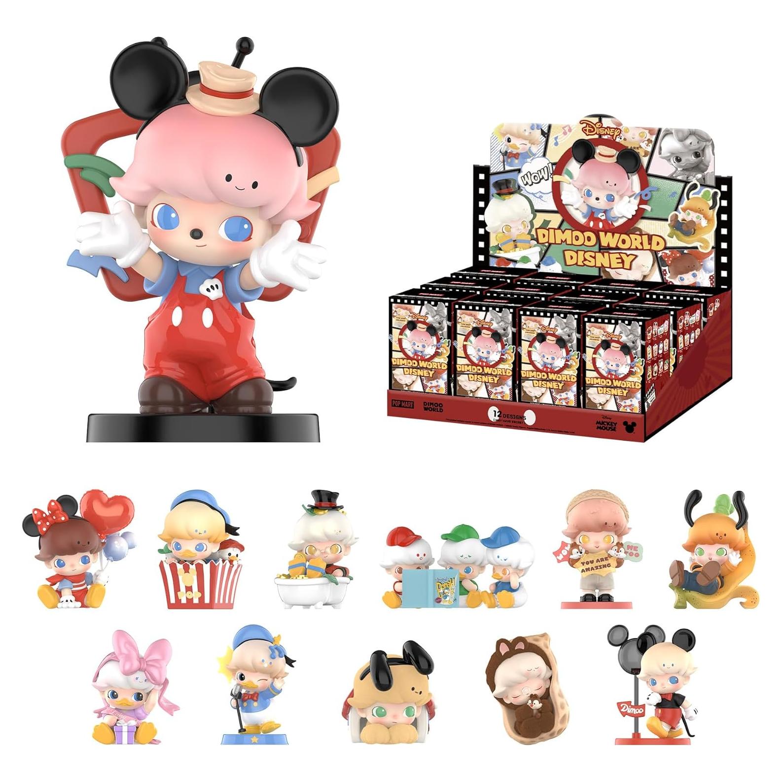 Figuras coleccionables POP MART DIMOO World × Disney - 12 piezas