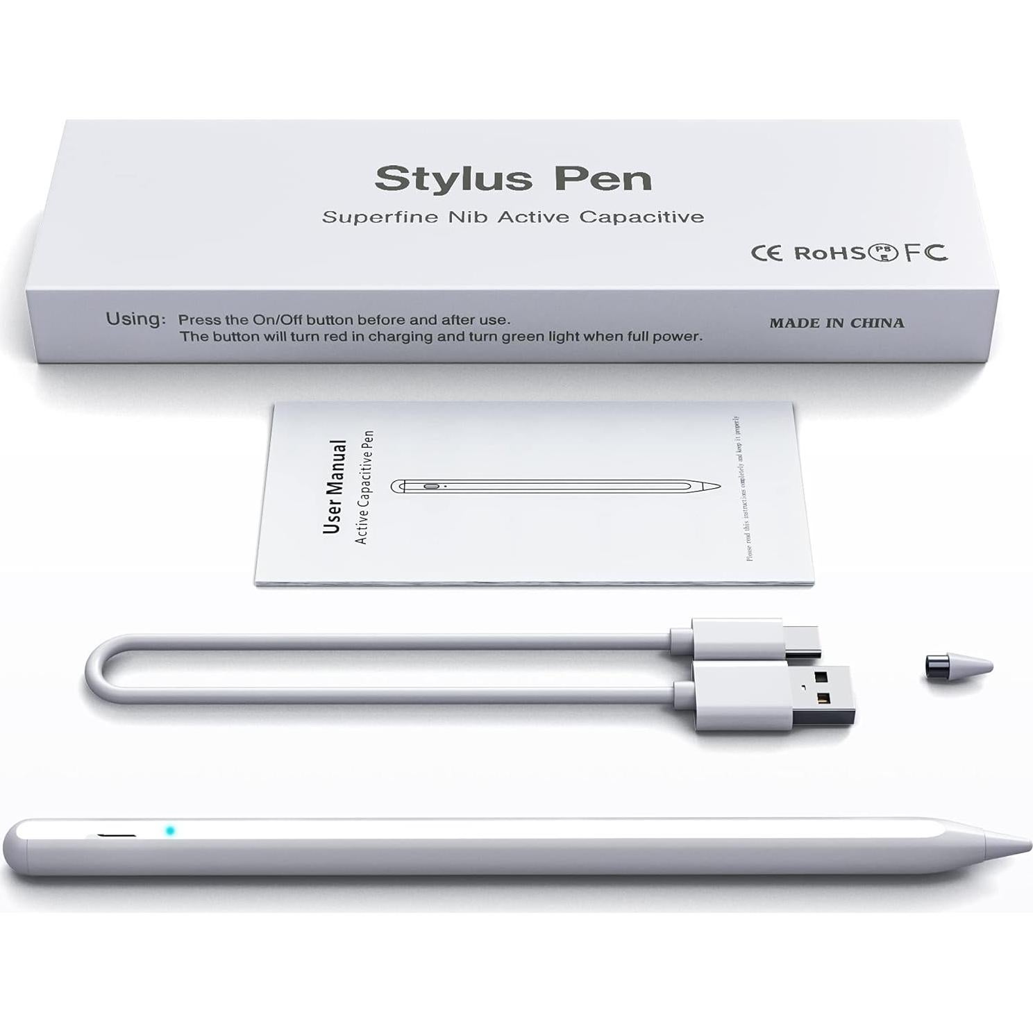 Bolígrafo Stylus DRYMOKINI Recargable 20 cm Blanco