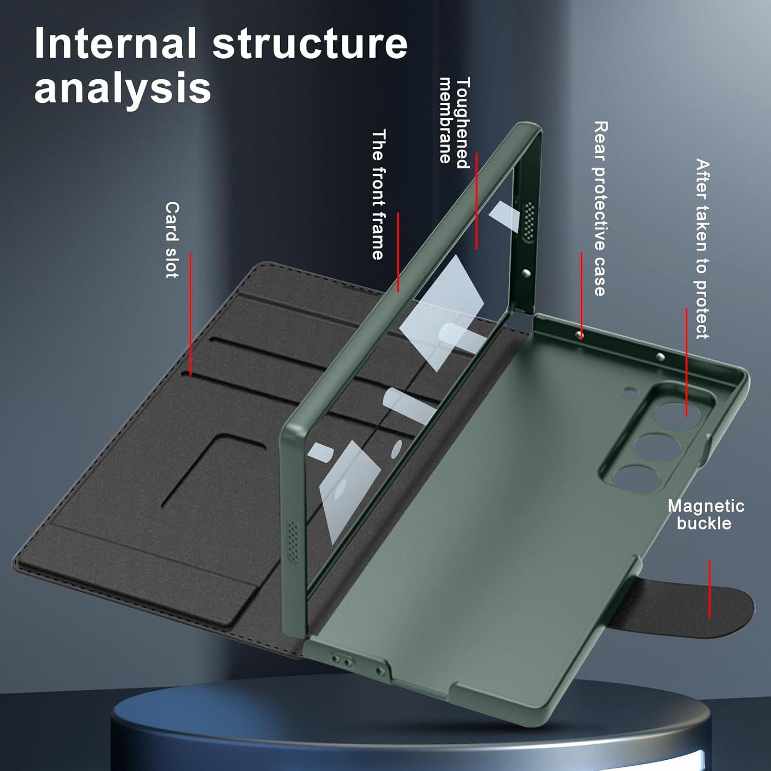 Funda DEMCERT para Samsung Galaxy Z Fold 6 Verde con S-Pen