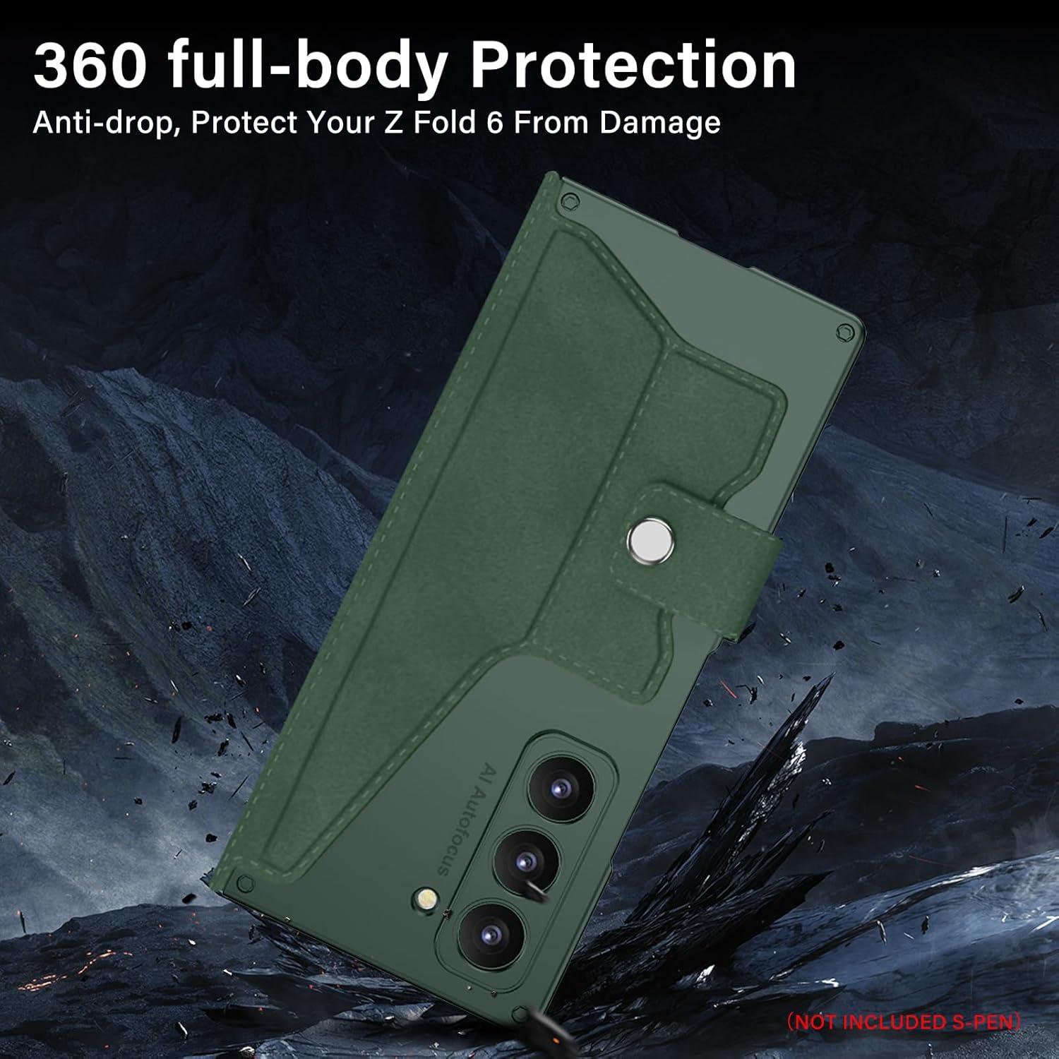 Funda DEMCERT para Samsung Galaxy Z Fold 6 Verde con S-Pen