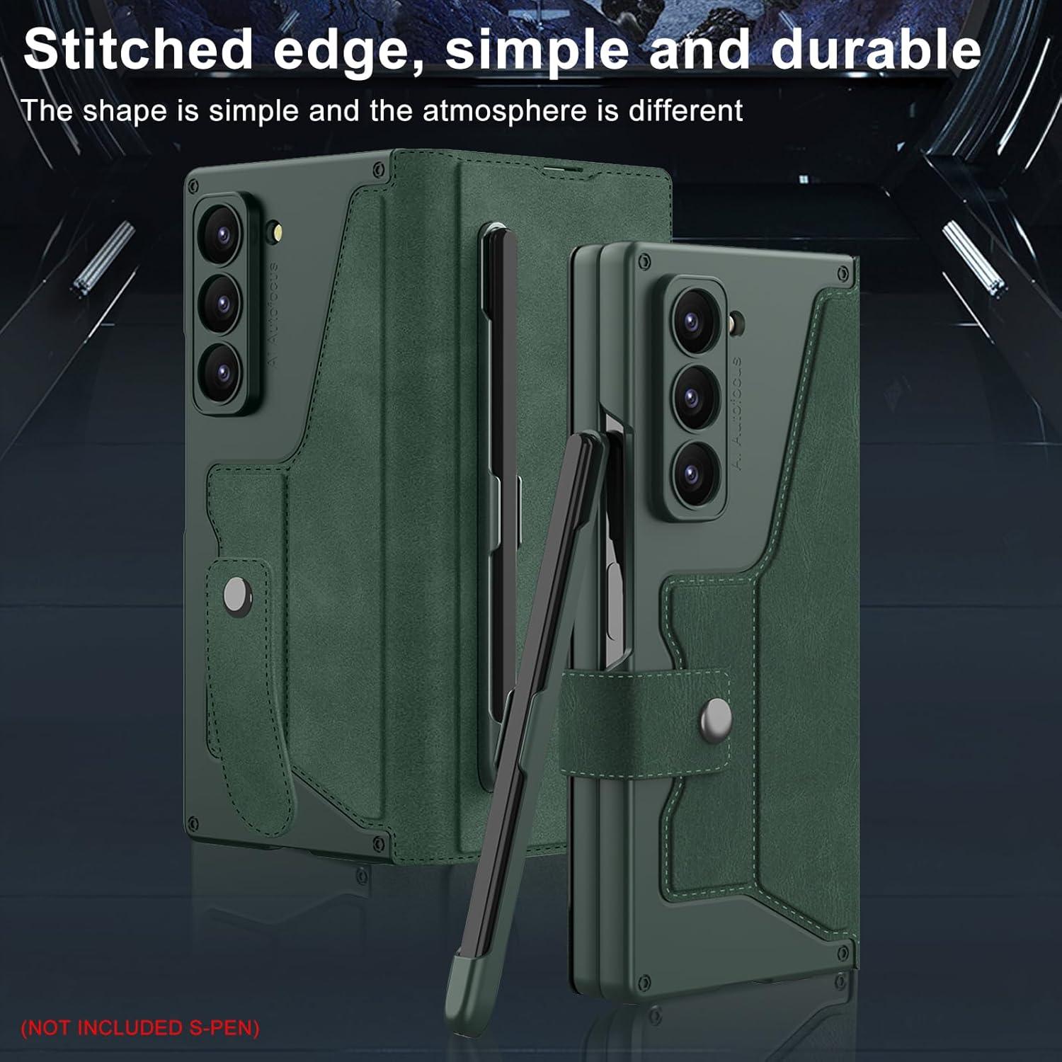 Funda DEMCERT para Samsung Galaxy Z Fold 6 Verde con S-Pen