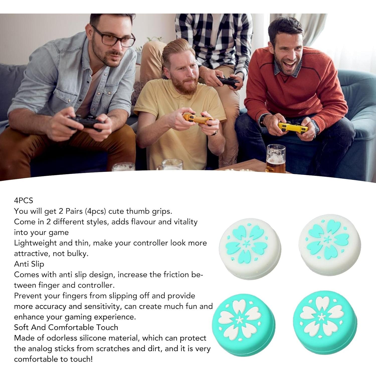Agarres de Pulgar Antideslizantes Yoidesu para Switch - 4 Pcs Azul