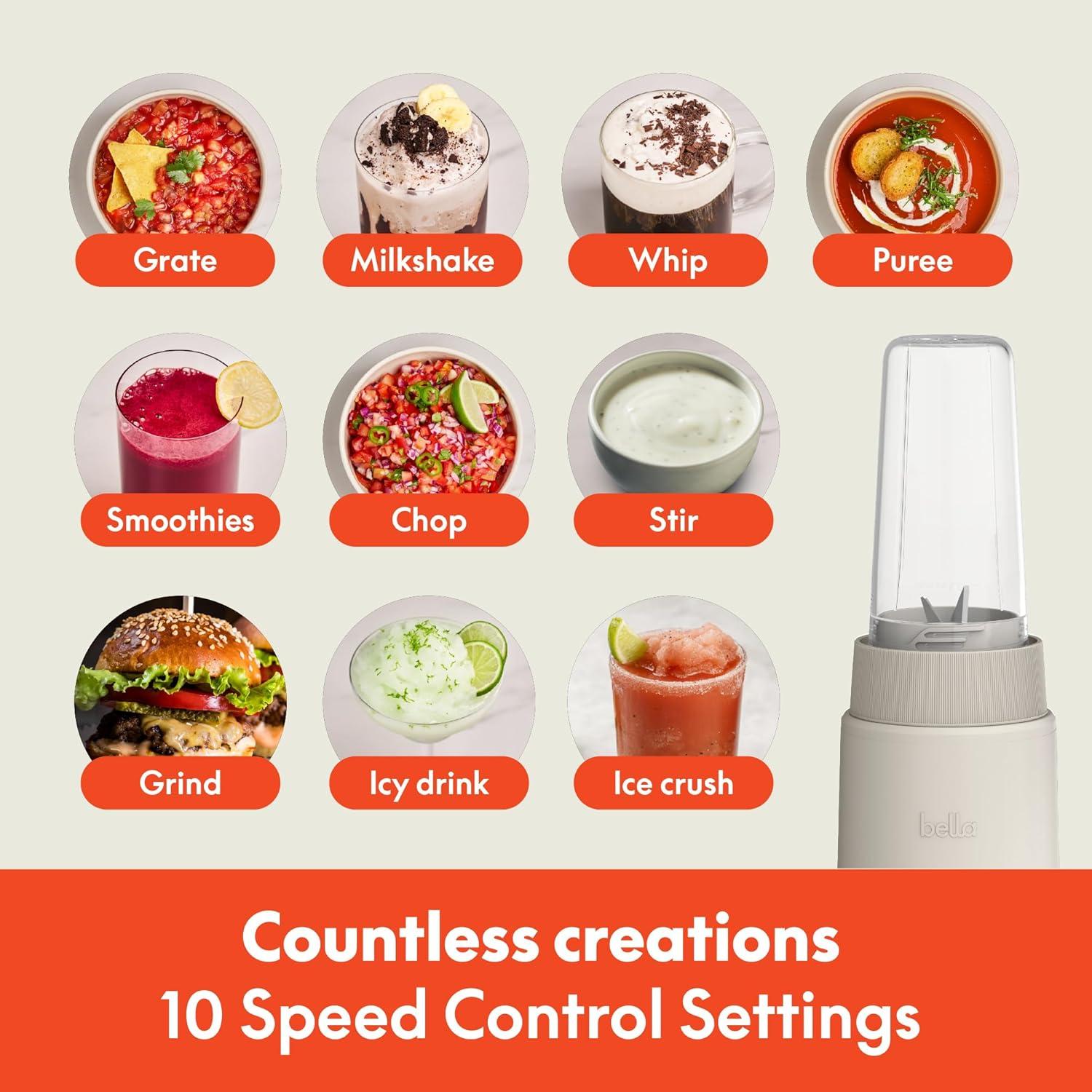 Licuadora Portátil BELLA Rocket 6 Pcs 400 ml Sin BPA