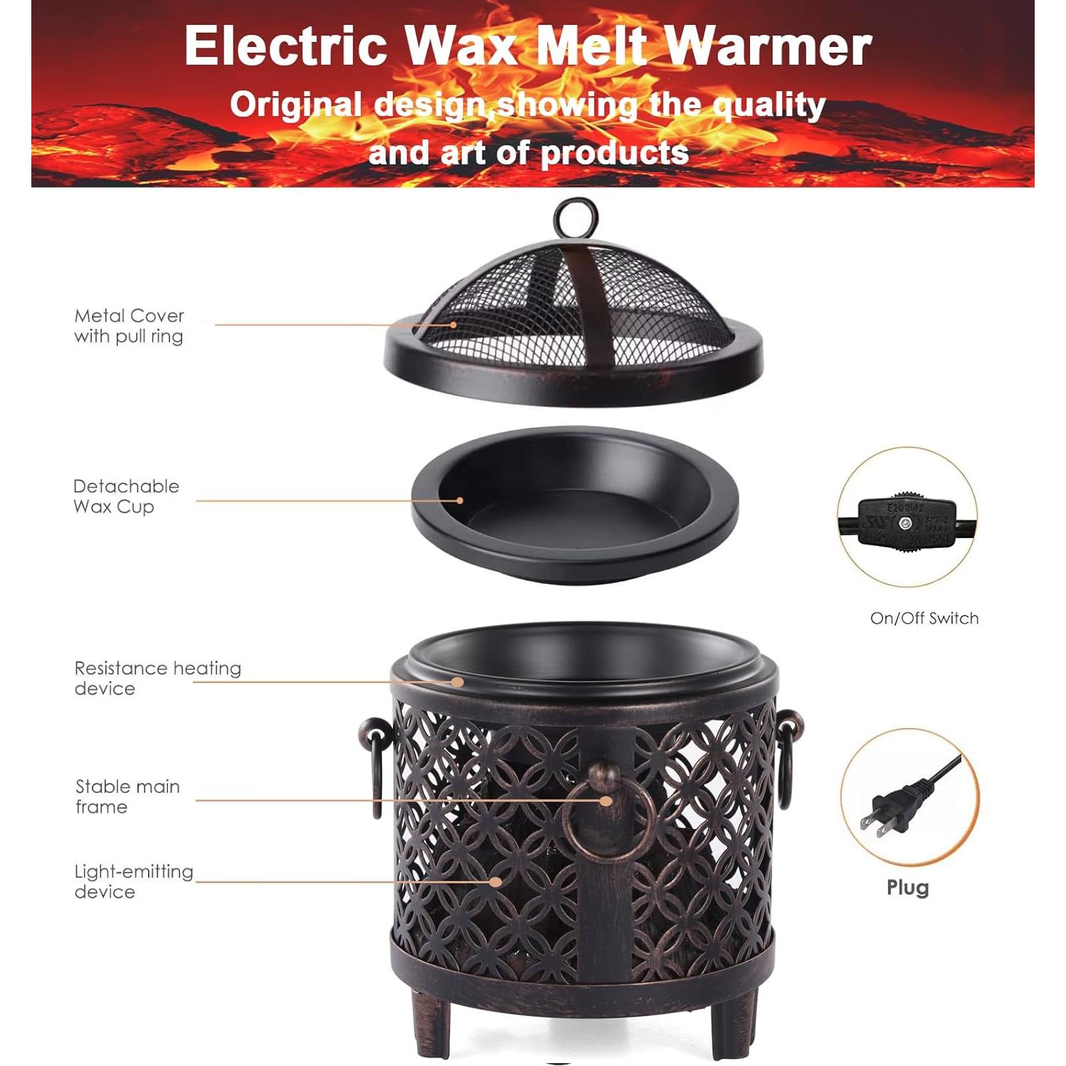 Calentador de Cera Eléctrico DICIMI 4 en 1 - Diseño Moneda de Cobre