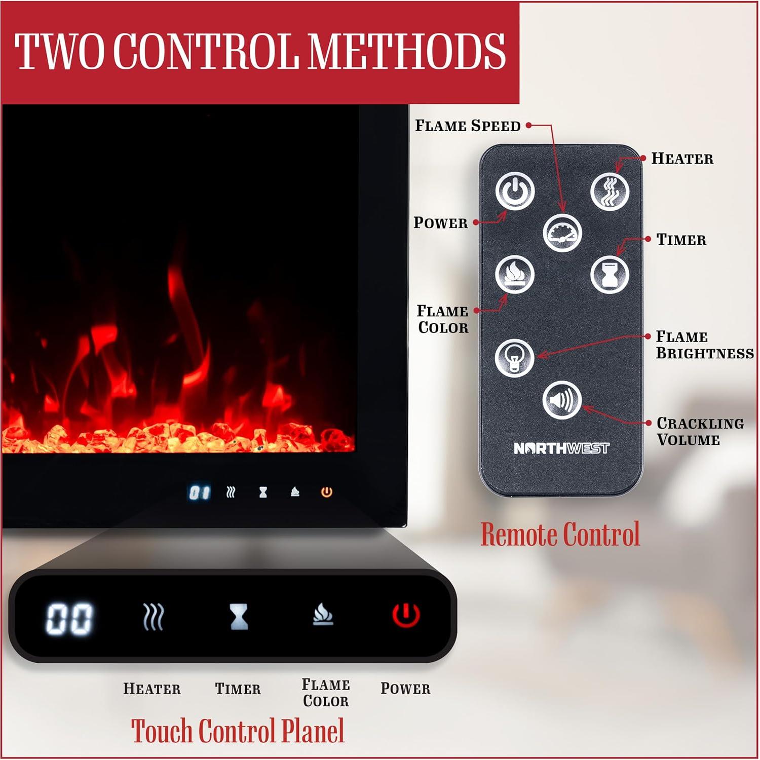 Chimenea Eléctrica Northwest 106.68 cm con Control Remoto