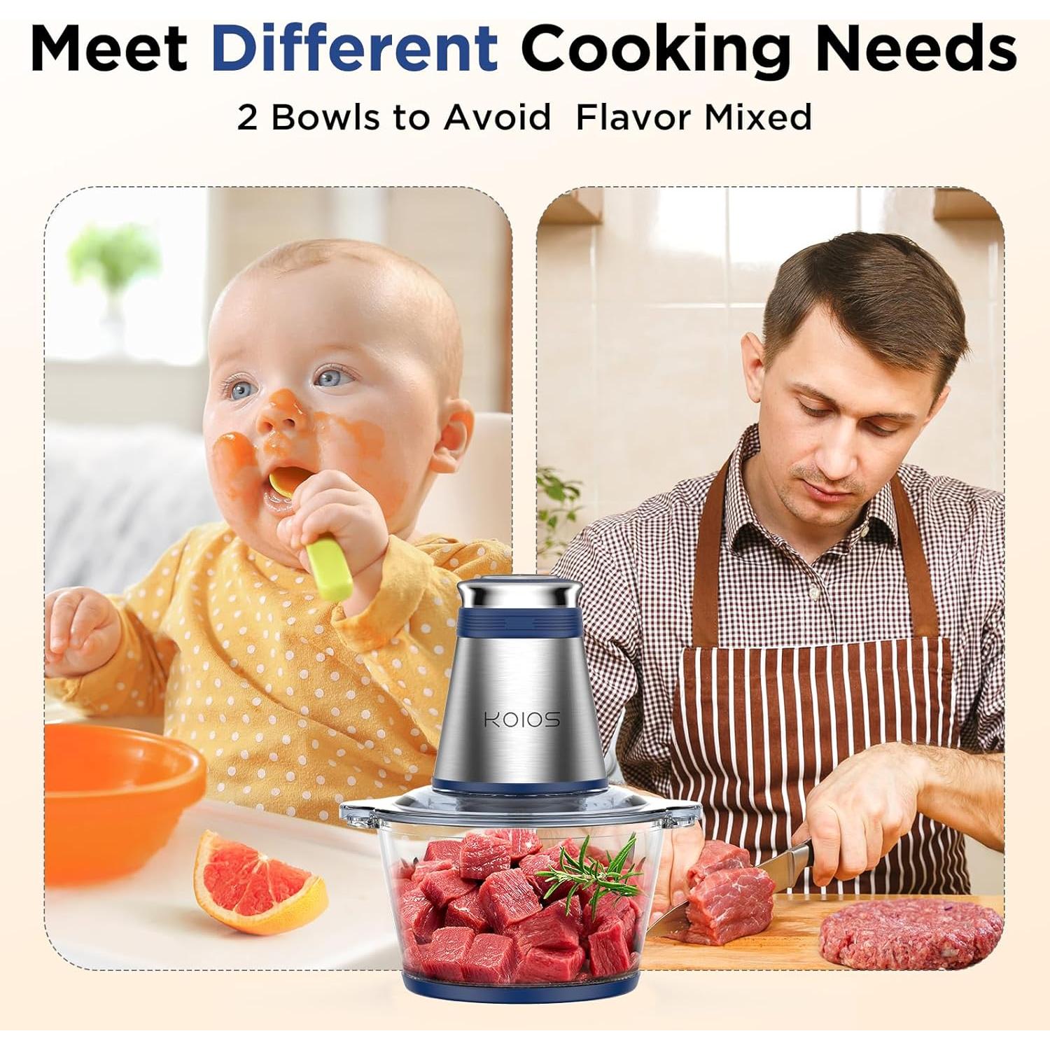 Procesador de Alimentos KOIOS AMJ-301 500W 2L Azul