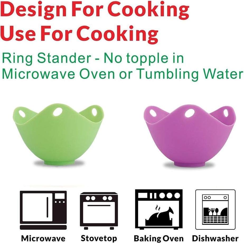 Copa de Silicona ZDK-C8 para Cocer Huevos Pochados 8PCS