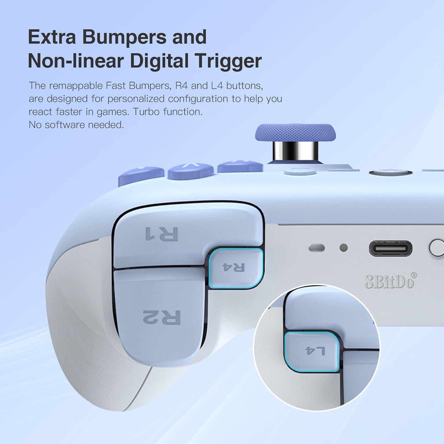Controlador Bluetooth 8Bitdo Ultimate 2C para Switch - Joystick Efecto Hall, Vibración, Turbo