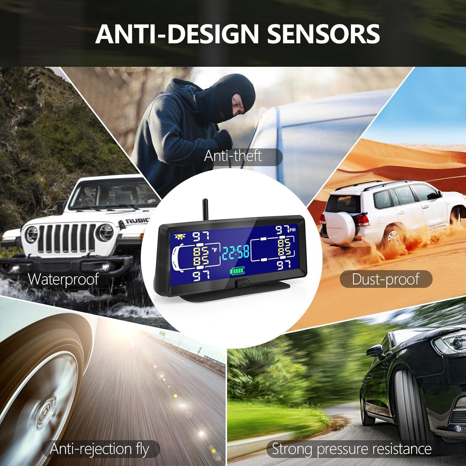 Sistema Monitoreo Neumáticos Hieha TPMS Solar 7.84"