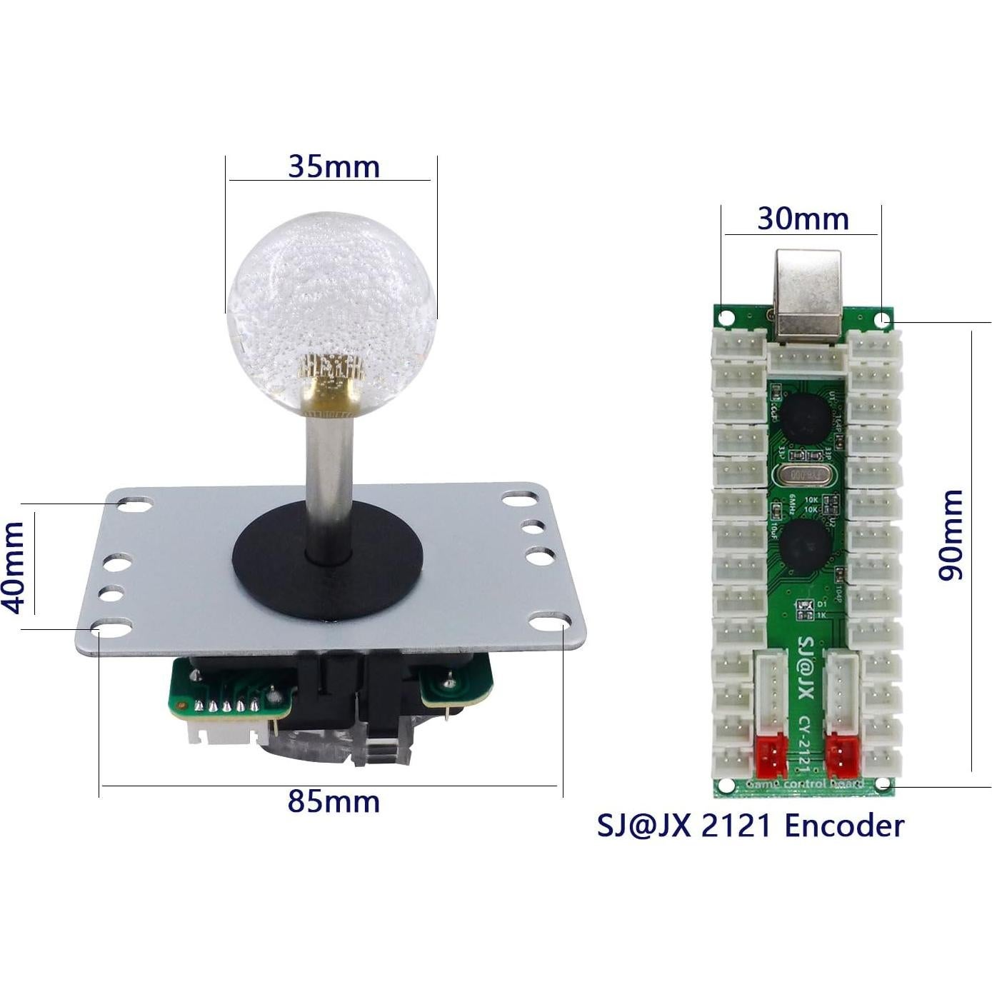 Kit de Juego Arcade LED SJ@JX para 2 Jugadores USB