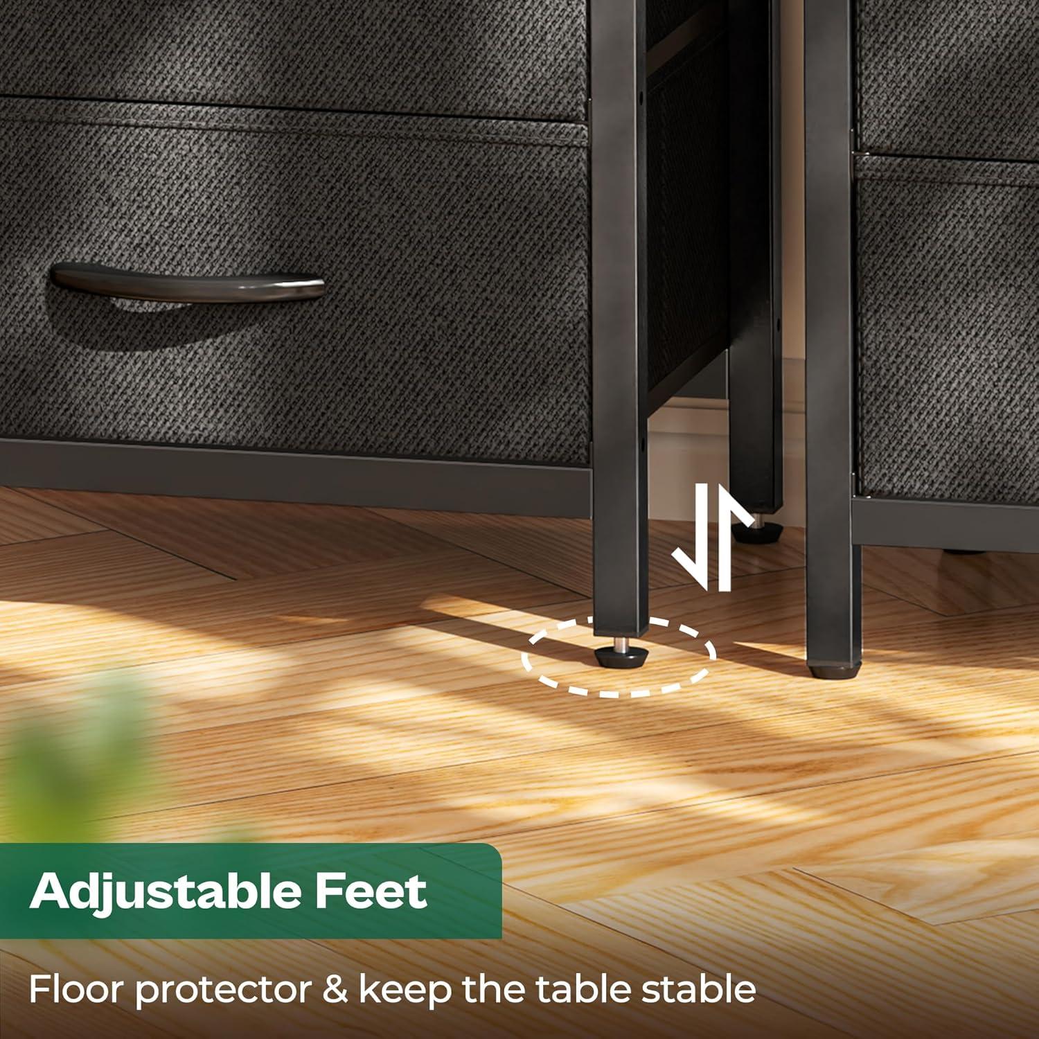 Mesita de Noche Huuger con Carga USB y 2 Cajones