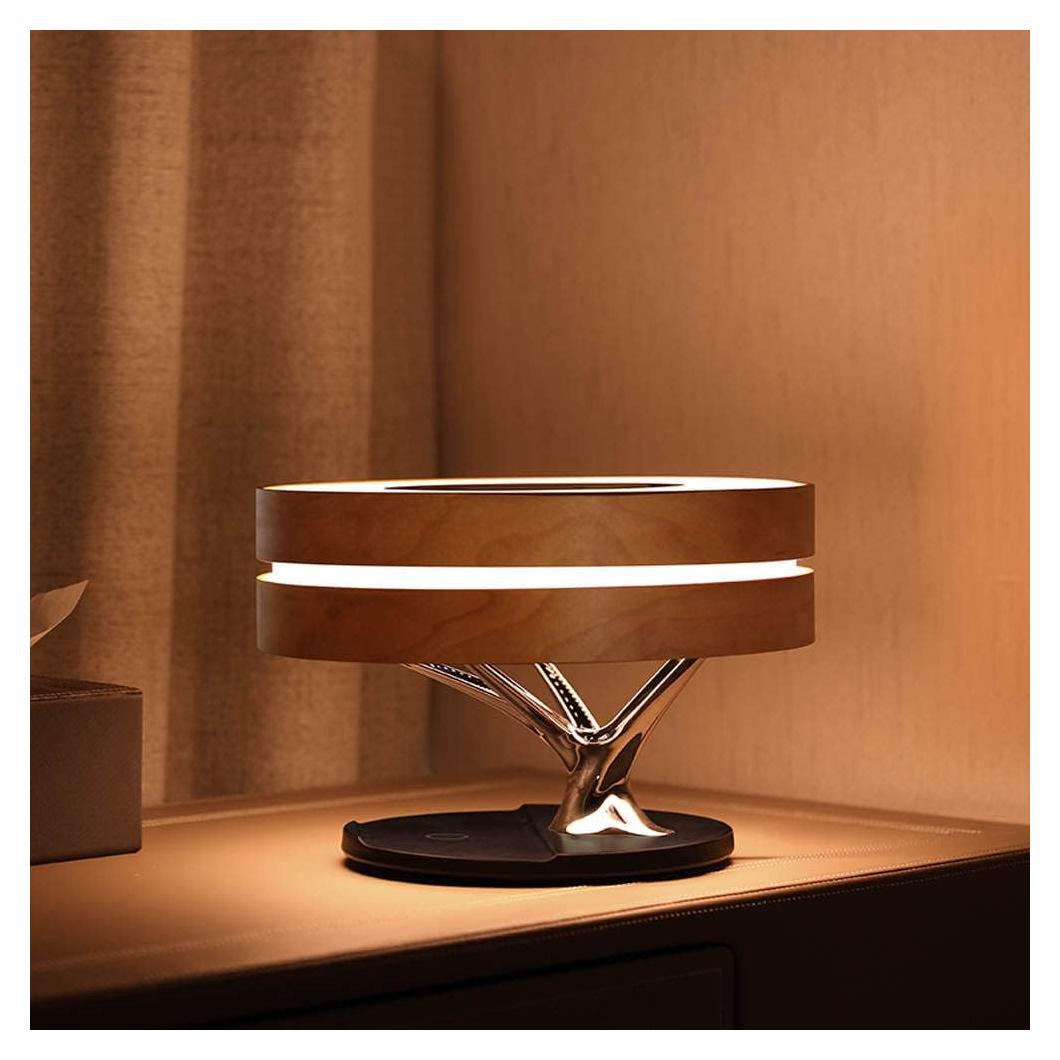 Lámpara de Mesa LED MODIRNATION con Altavoz y Cargador Qi