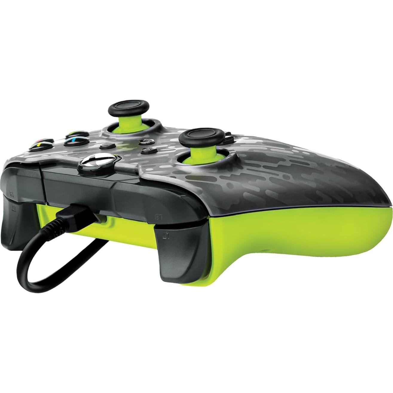 Controlador con Cable PDP para Xbox Series X|S y PC - Carbón Eléctrico Gris/Amarillo