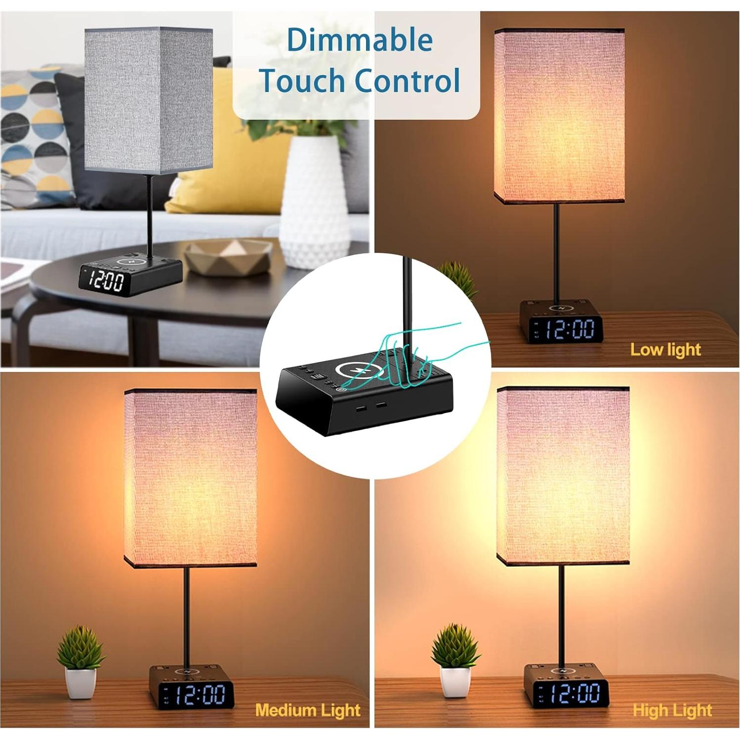 Lámpara de Mesa Táctil Mindore con Carga Inalámbrica 15W