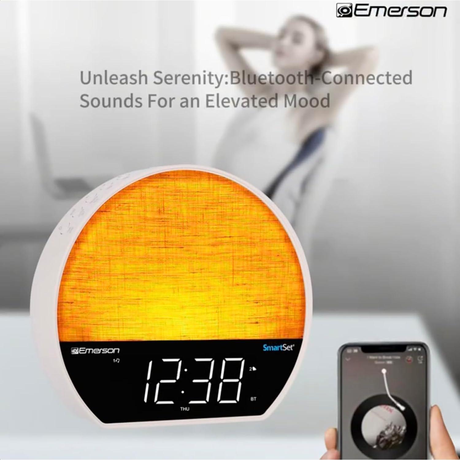 Reloj Despertador Emerson CKSS7071 LED Bluetooth 8 Colores
