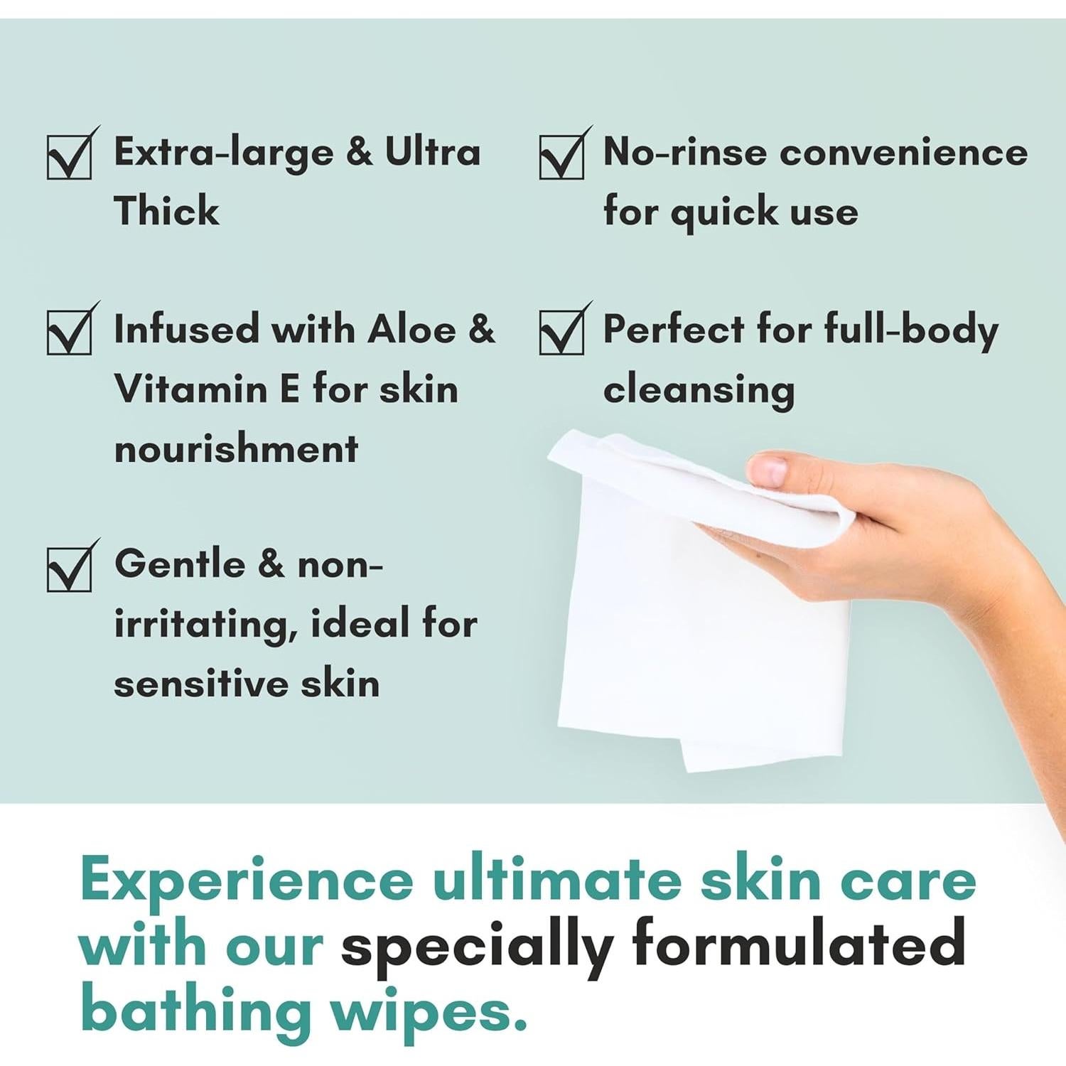 Toallitas Corporales Nurture XL con Aloe Vera | 120 Paños