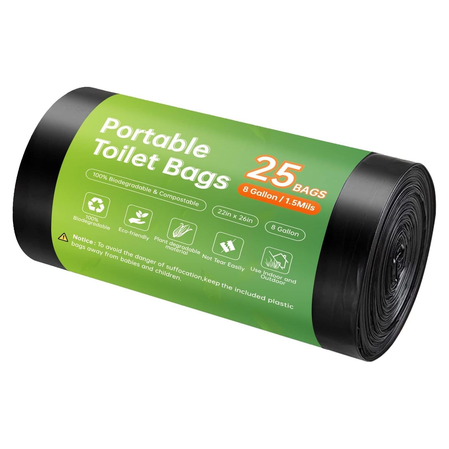 Bolsas Compostables para Inodoros Portátiles Winmoom 25 Pcs 30L