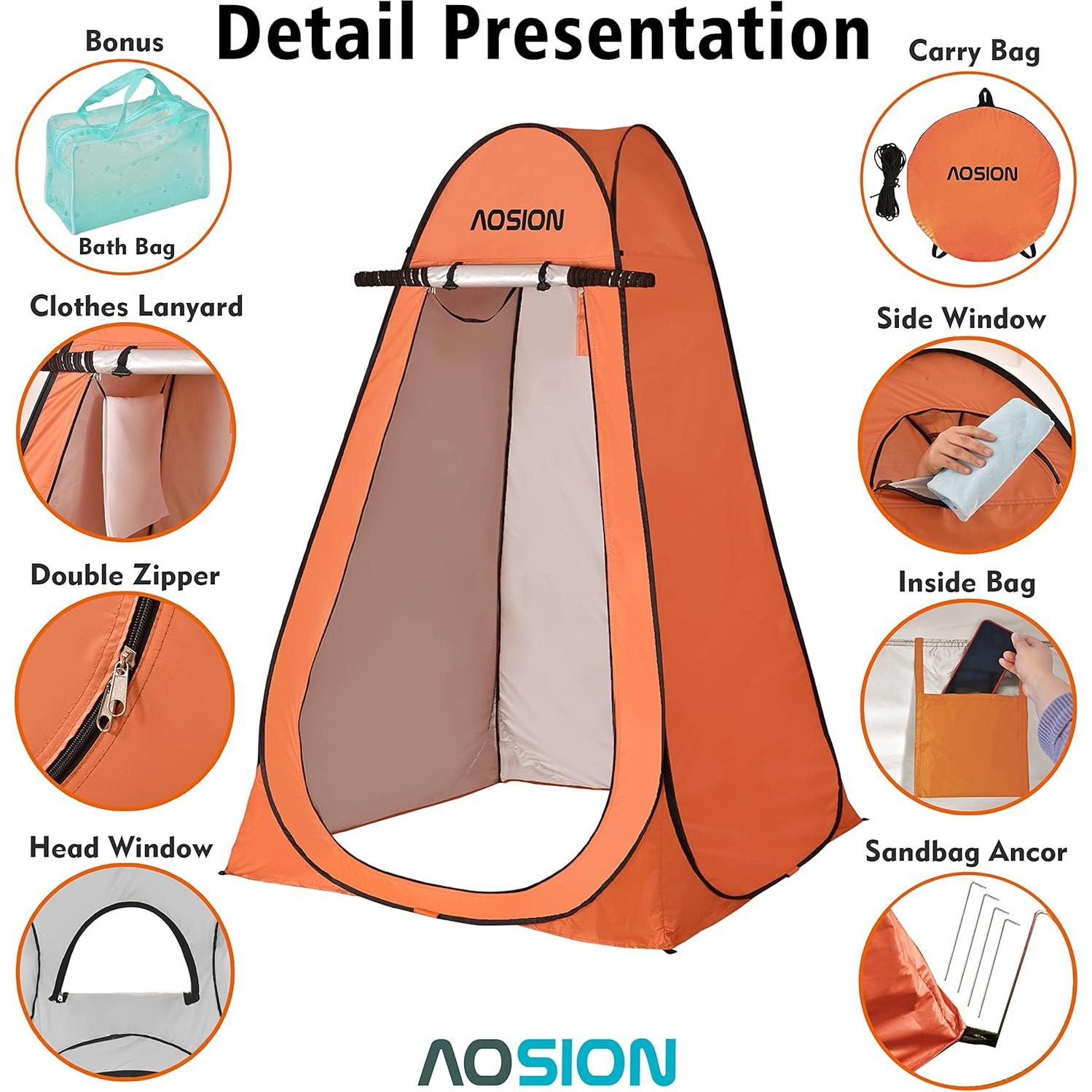 Carpa de Privacidad AOSION AO-ZP para Ducha y Camping 4 Personas