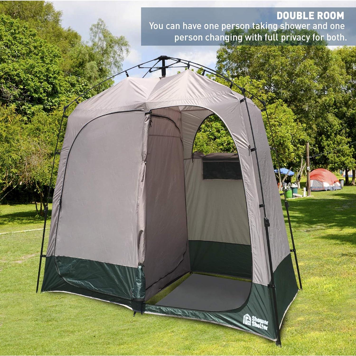Carpa Ducha Portátil EasyGo 2 Habitaciones Verde 2.79 m²