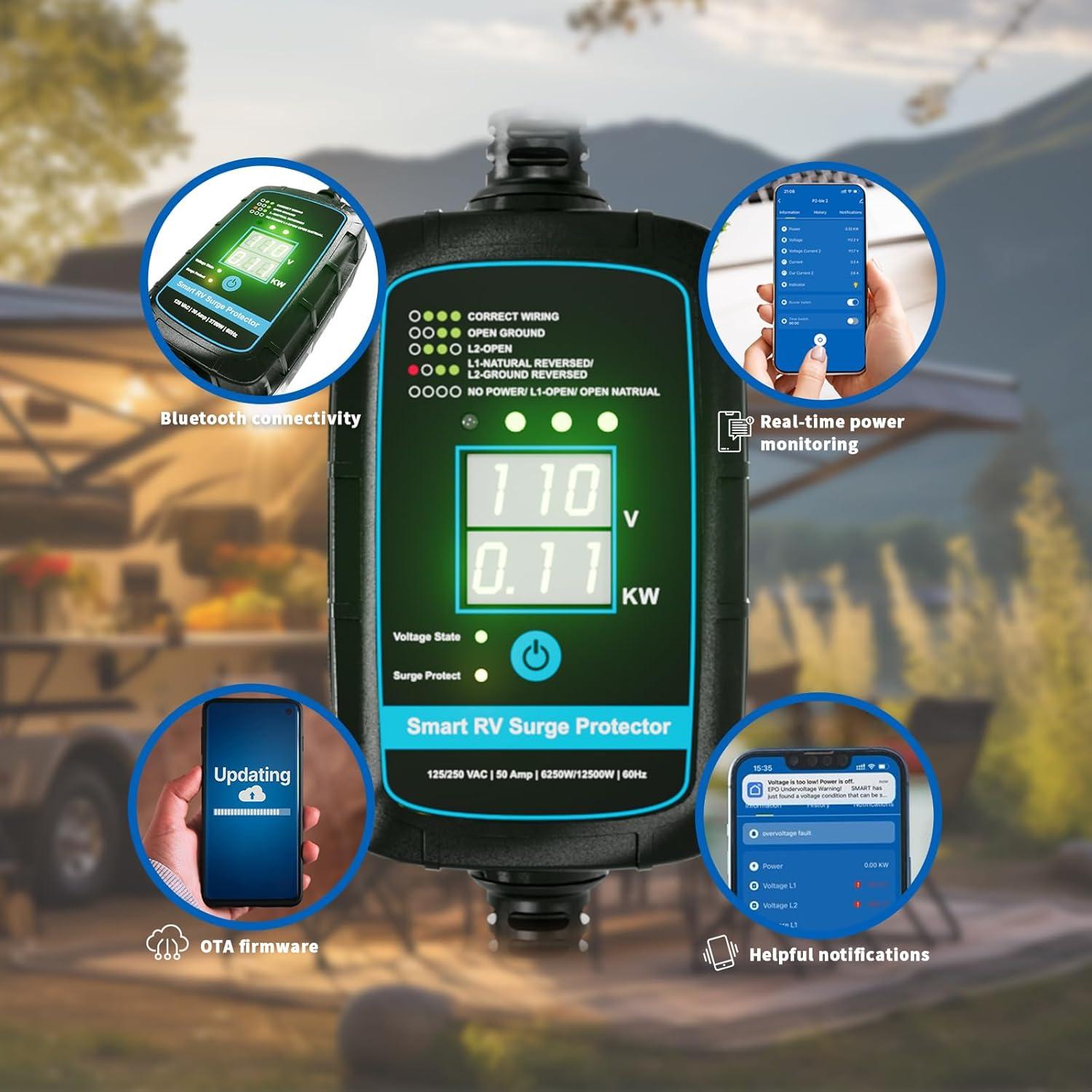 Protector de Sobretensión Roamer Guard P2 50A Bluetooth