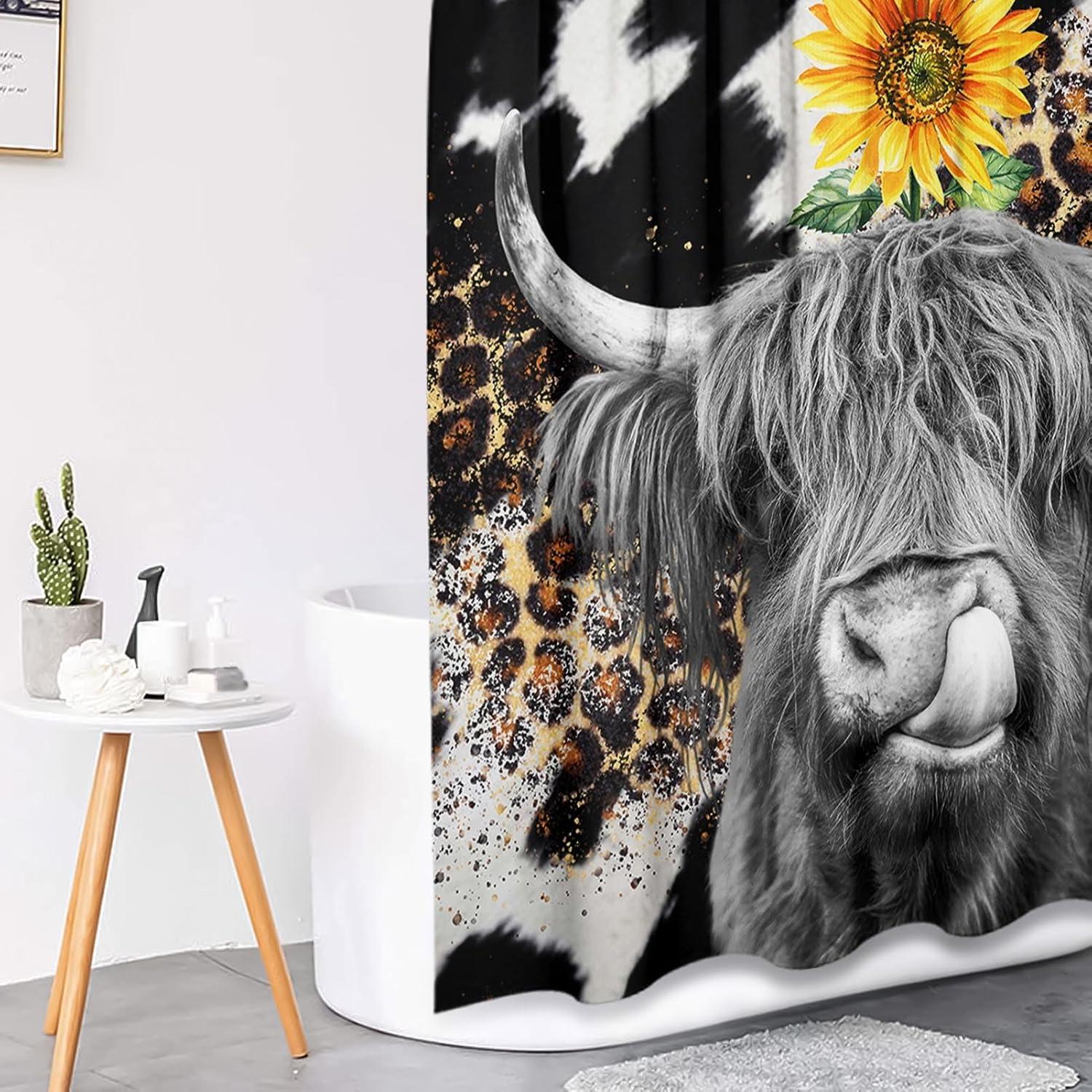 Juego de Cortina de Ducha Pamnest 4 Piezas Floral 180x180cm